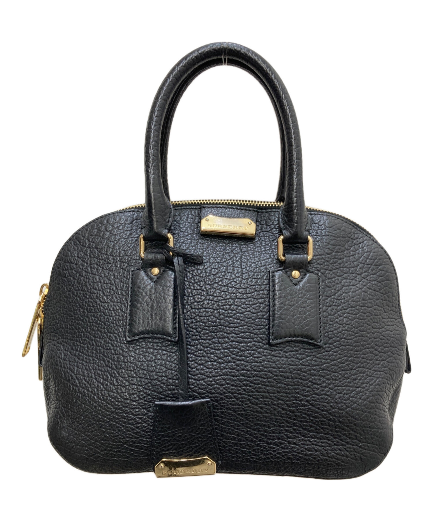 中古・古着通販】BURBERRY (バーバリー) レザートートバッグ ブラック