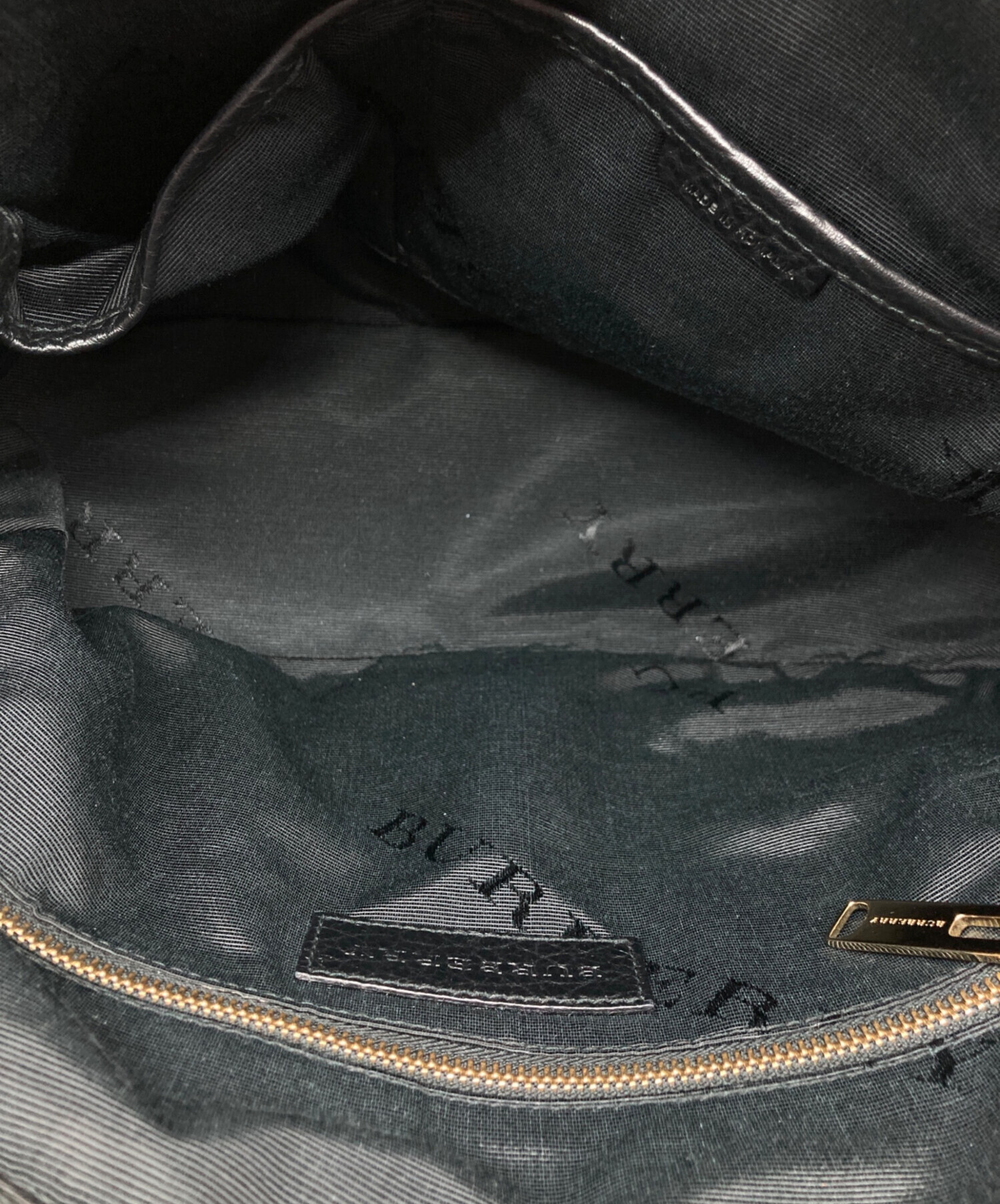 中古・古着通販】BURBERRY (バーバリー) レザートートバッグ ブラック