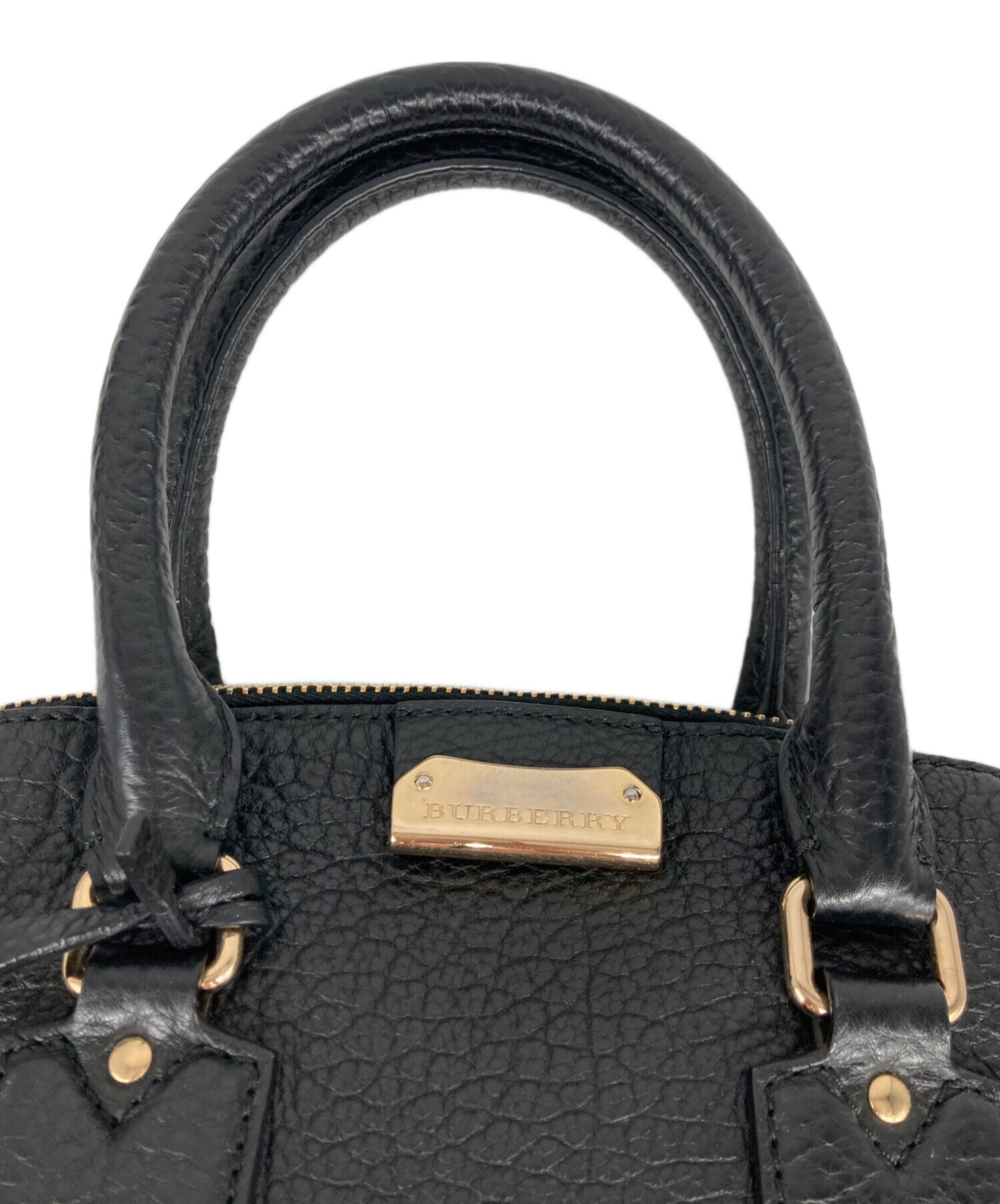 中古・古着通販】BURBERRY (バーバリー) レザートートバッグ ブラック