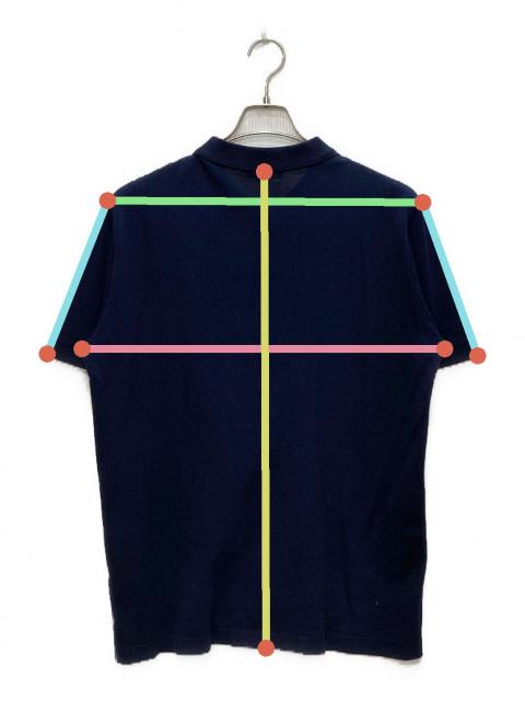 PRADA 半袖ポロシャツ 43 ネイビー/バーガンディ 中古・古着通販】PRADA (プラダ) 半袖ポロシャツ ネイビー サイズ:L