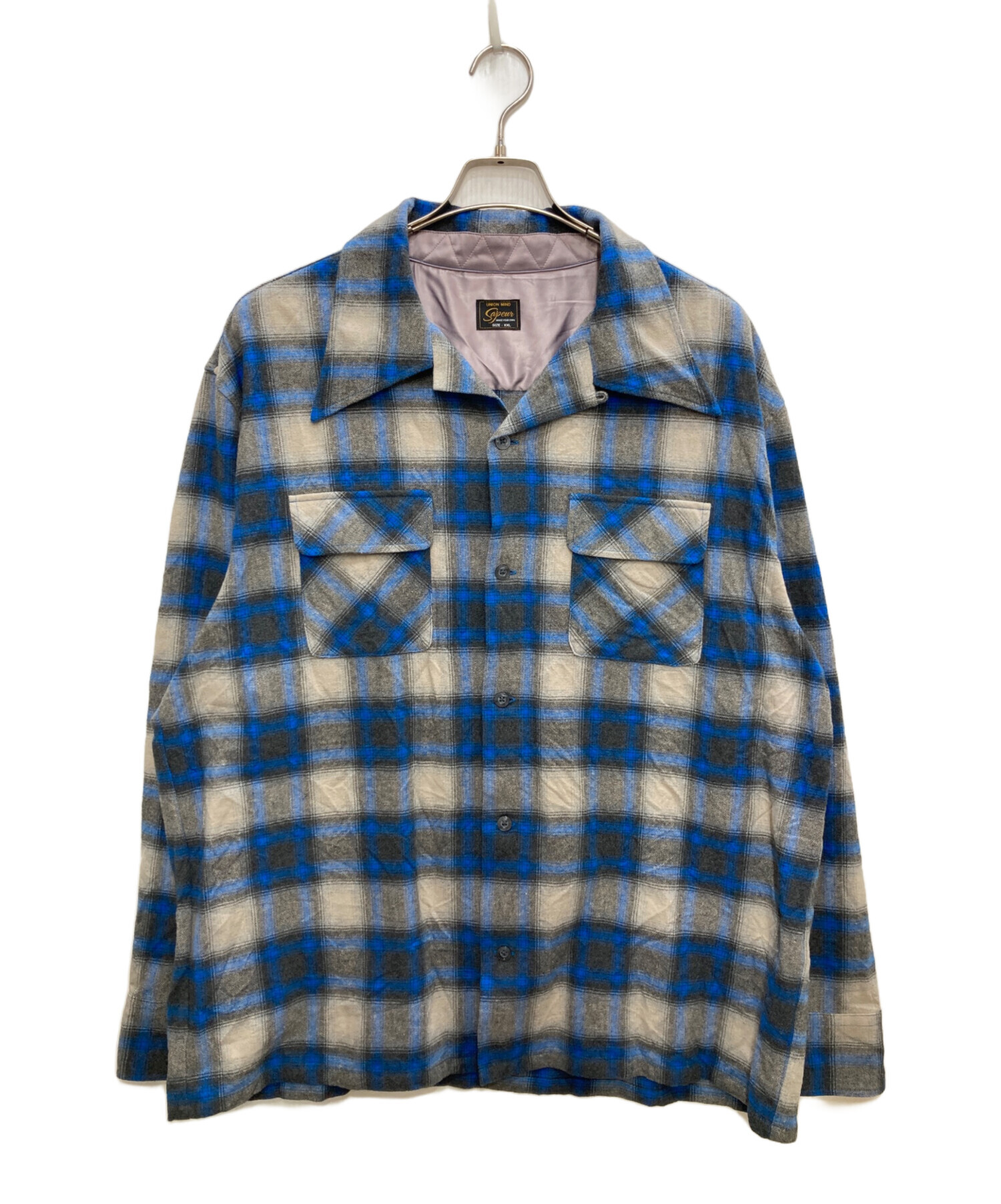 SAPEur　オンブレチェックシャツ 中古・古着通販】SAPEur (サプール) オンブレチェックシャツ ブルー