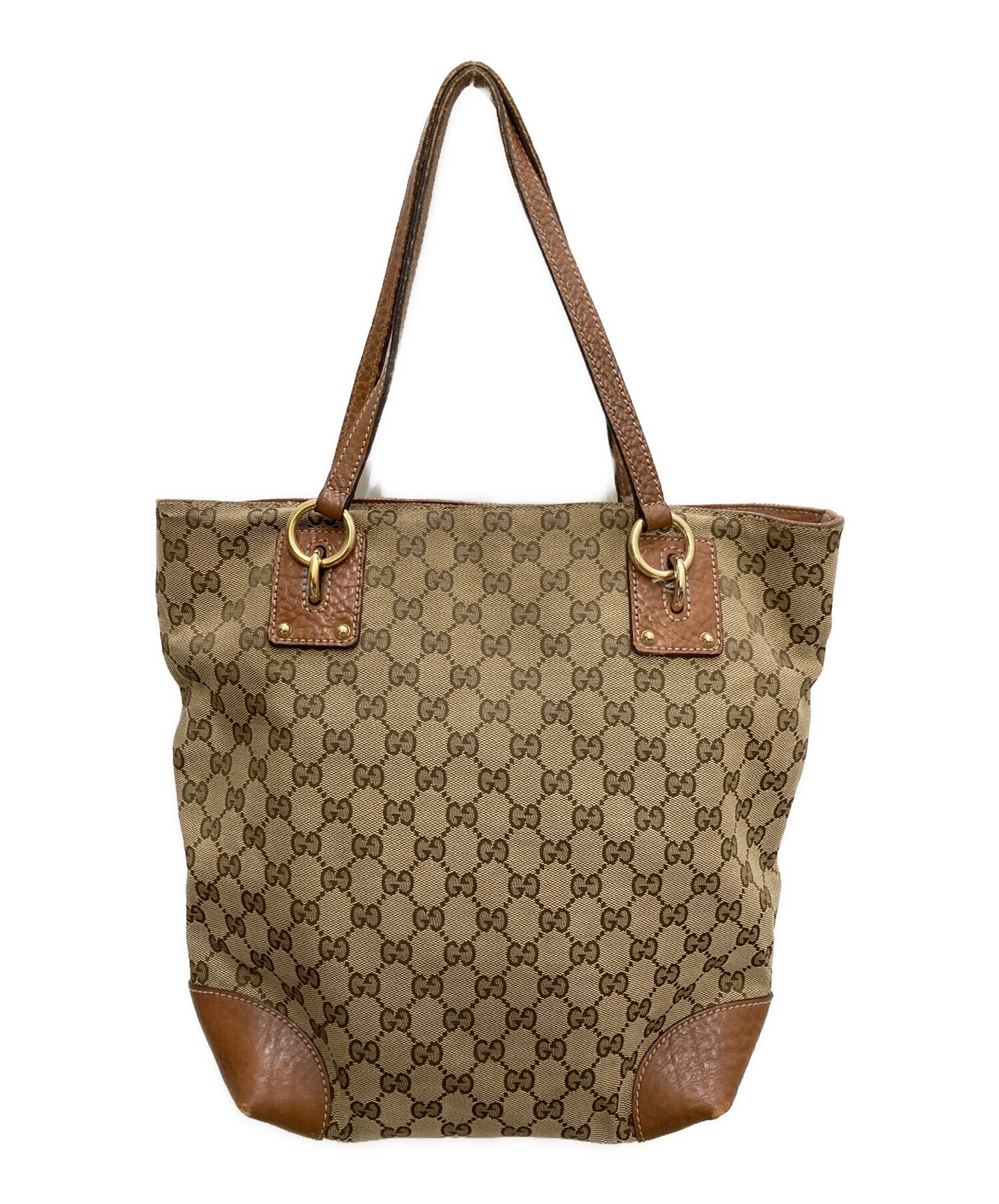 中古・古着通販】GUCCI (グッチ) GGキャンバスハンドバッグ ベージュ