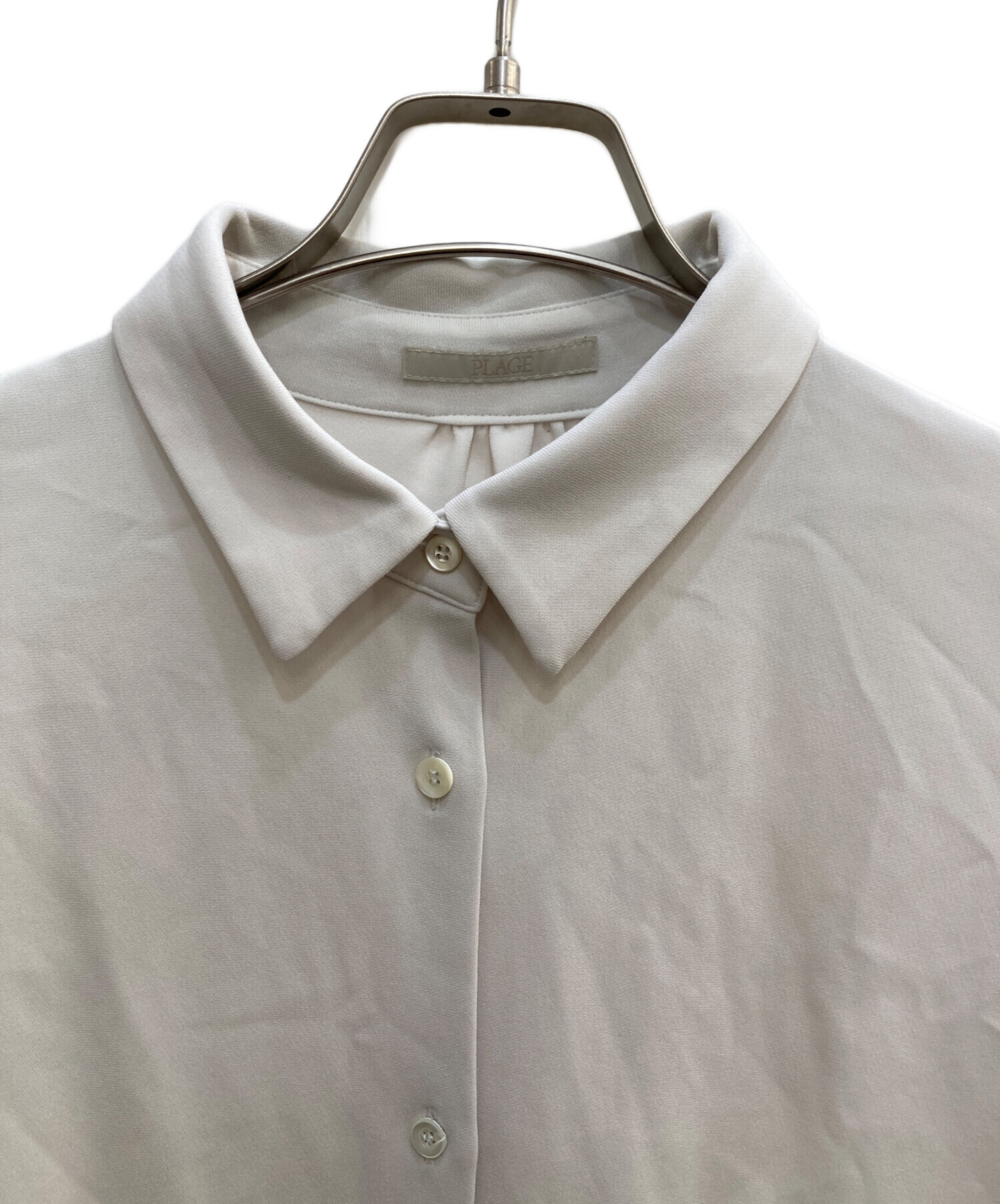 Plage プラージュ ブラウス 36(S位) グレー 【古着】【中古】 中古・古着通販】Plage (プラージュ) セーラーカラーリネンブラウス