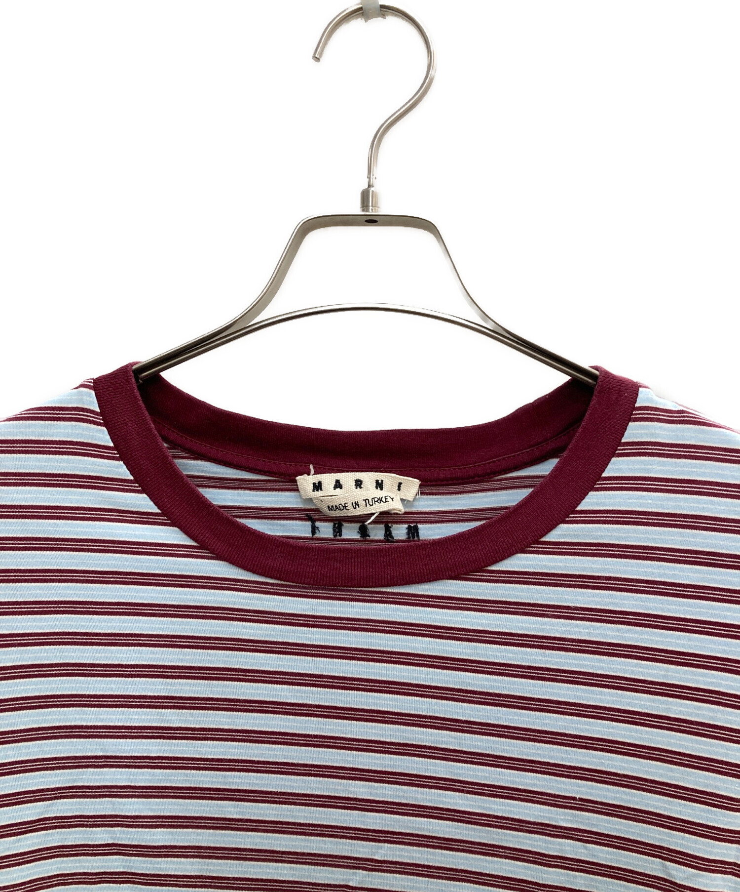 中古・古着通販】MARNI (マルニ) 半袖ボーダーTシャツ ブルー サイズ