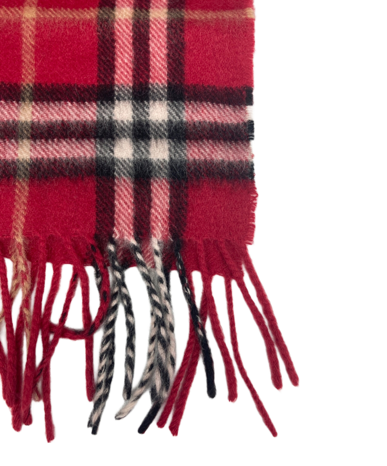 BURBERRY　バーバリー　マフラー　カシミア100％　未使用　レッド 中古・古着通販】BURBERRY (バーバリー) カシミヤ100％マフラー レッド