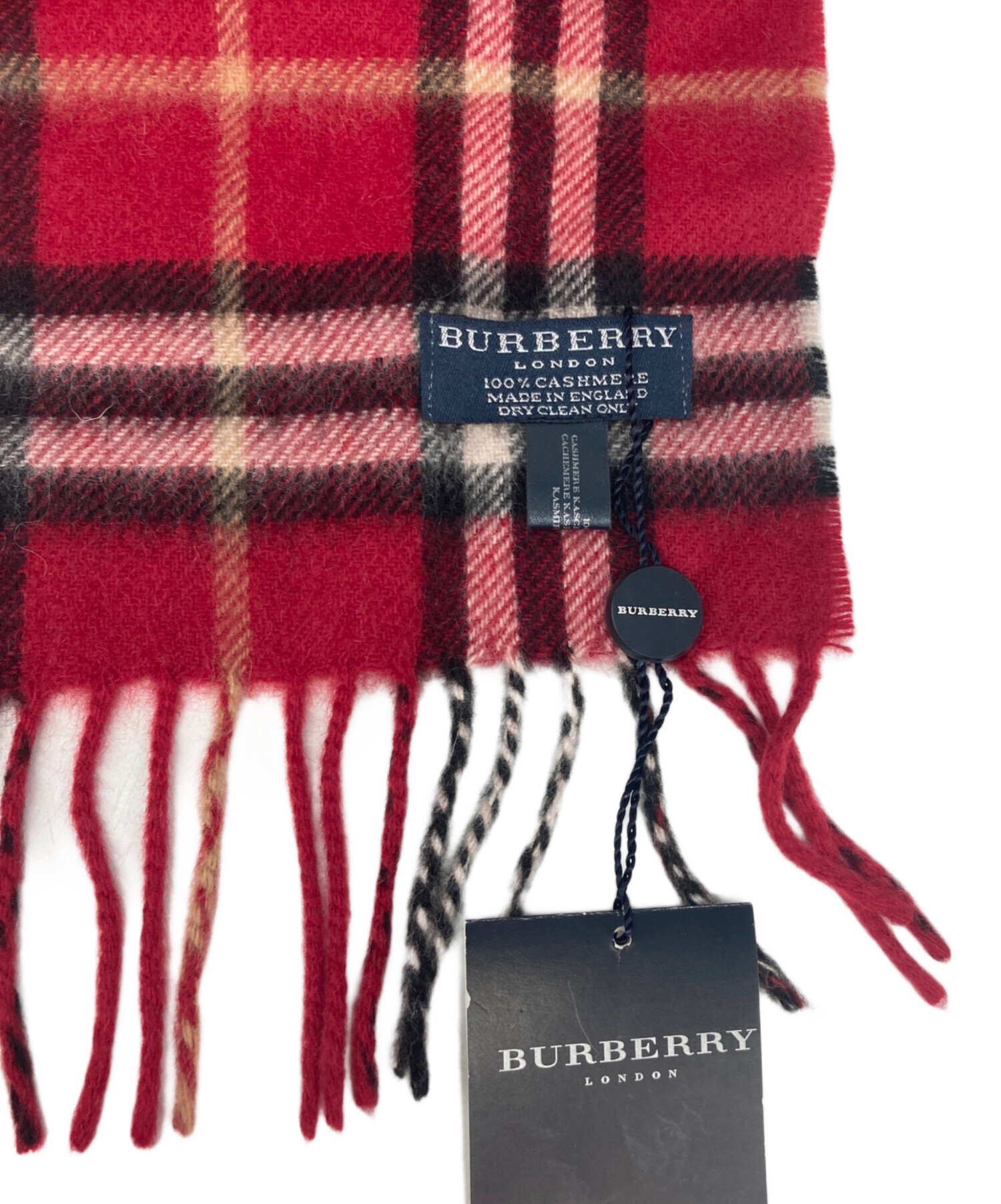 中古・古着通販】BURBERRY (バーバリー) カシミヤ100％マフラー レッド