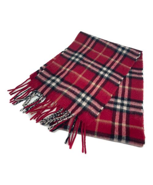 中古・古着通販】BURBERRY (バーバリー) カシミヤ100％マフラー レッド