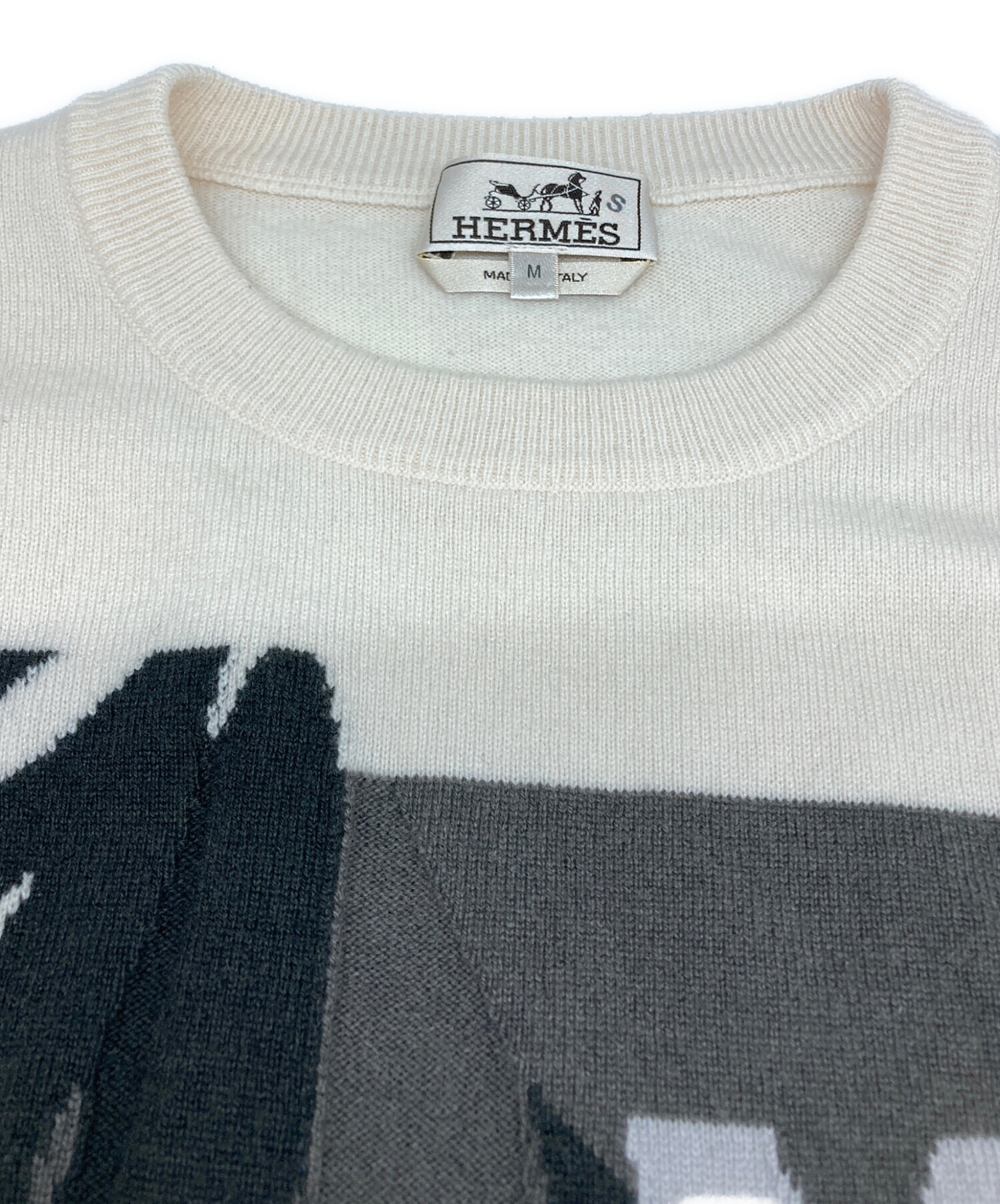 中古・古着通販】HERMES (エルメス) パズル・フローラル カシミヤ100