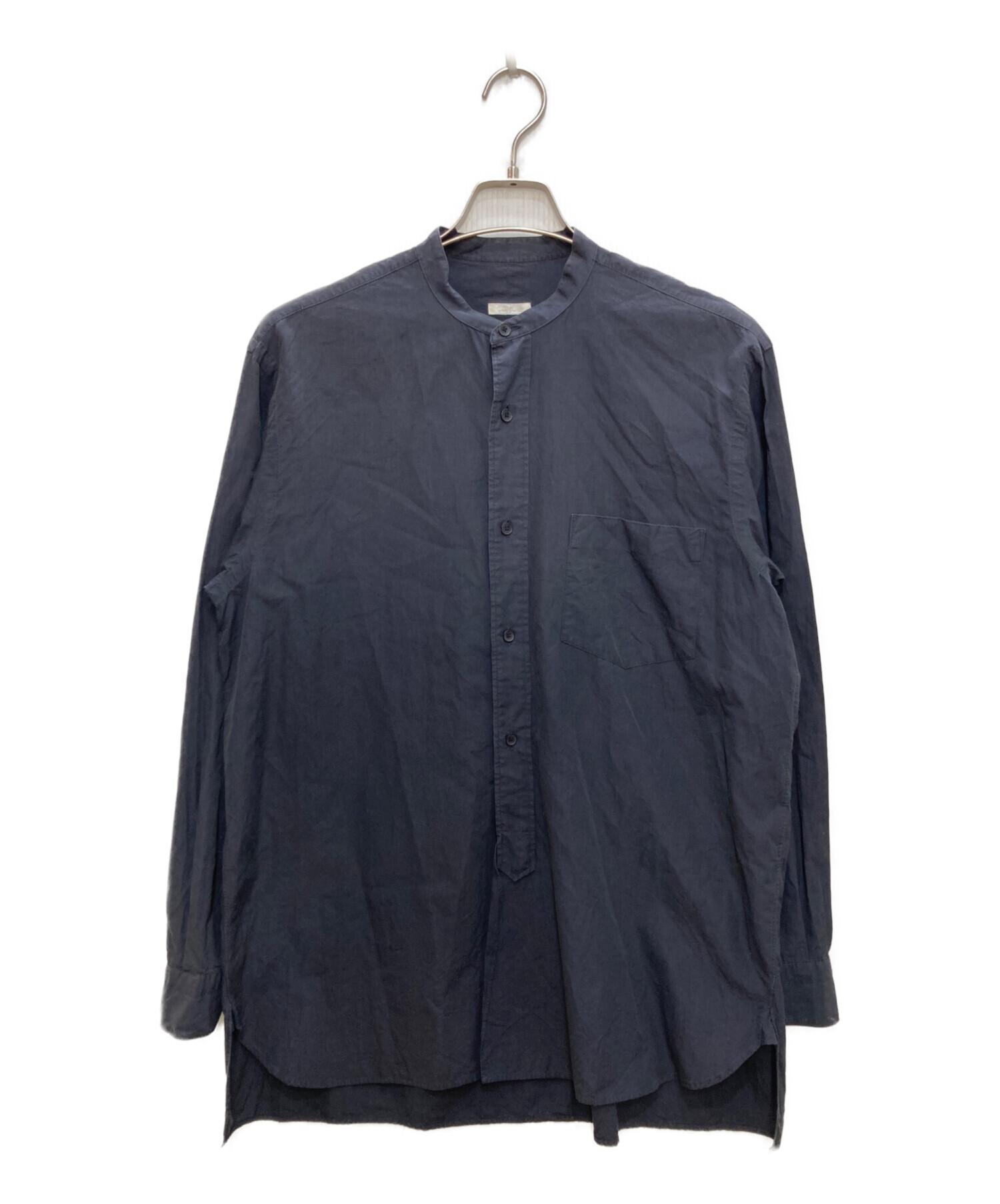 中古・古着通販】COMOLI (コモリ) バンドカラーシャツ ブラック サイズ 