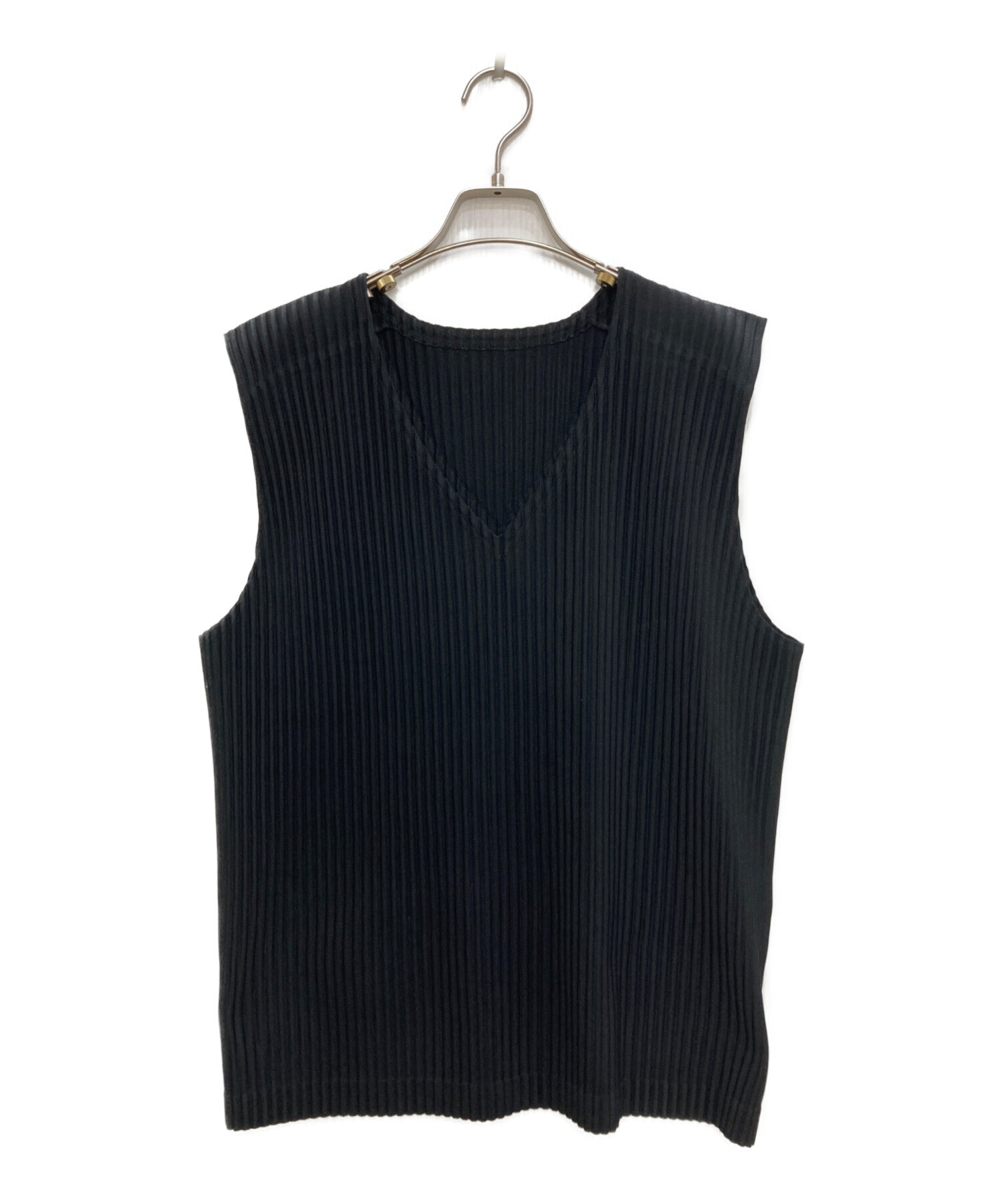 イッセイミヤケ　プリーツベスト　サイズL 中古・古着通販】HOMME PLISSE ISSEY MIYAKE (オム プリッセ イッセイ