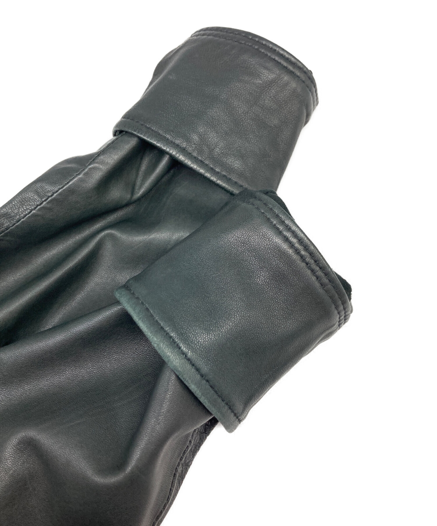 中古・古着通販】DIESEL (ディーゼル) レザーシャツ ブラック サイズ