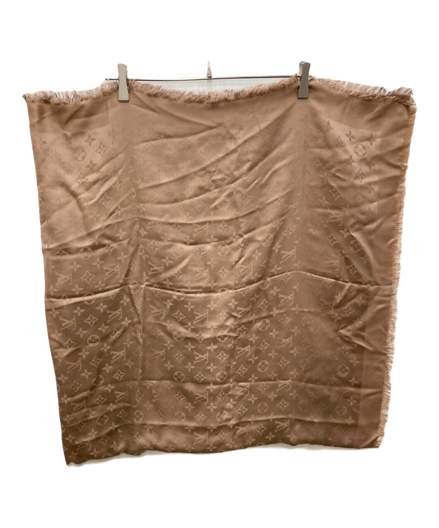 く*ぅ様 Louis Vuitton ブラウン ストール 中古・古着通販】LOUIS VUITTON (ルイ ヴィトン) シルク×ウール