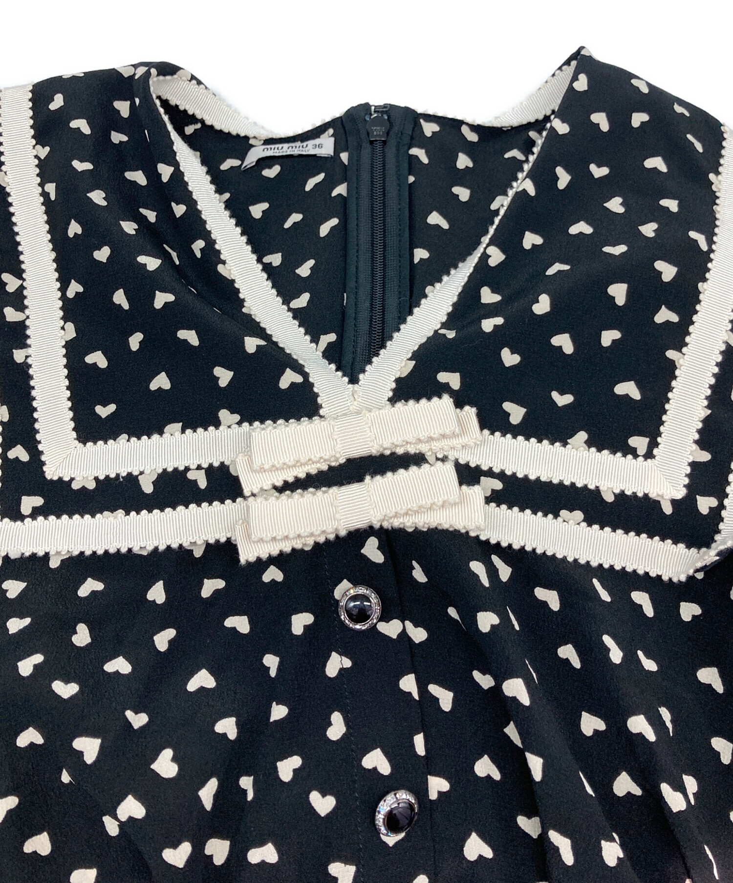中古・古着通販】MIU MIU (ミュウミュウ) ハート柄ミニワンピース