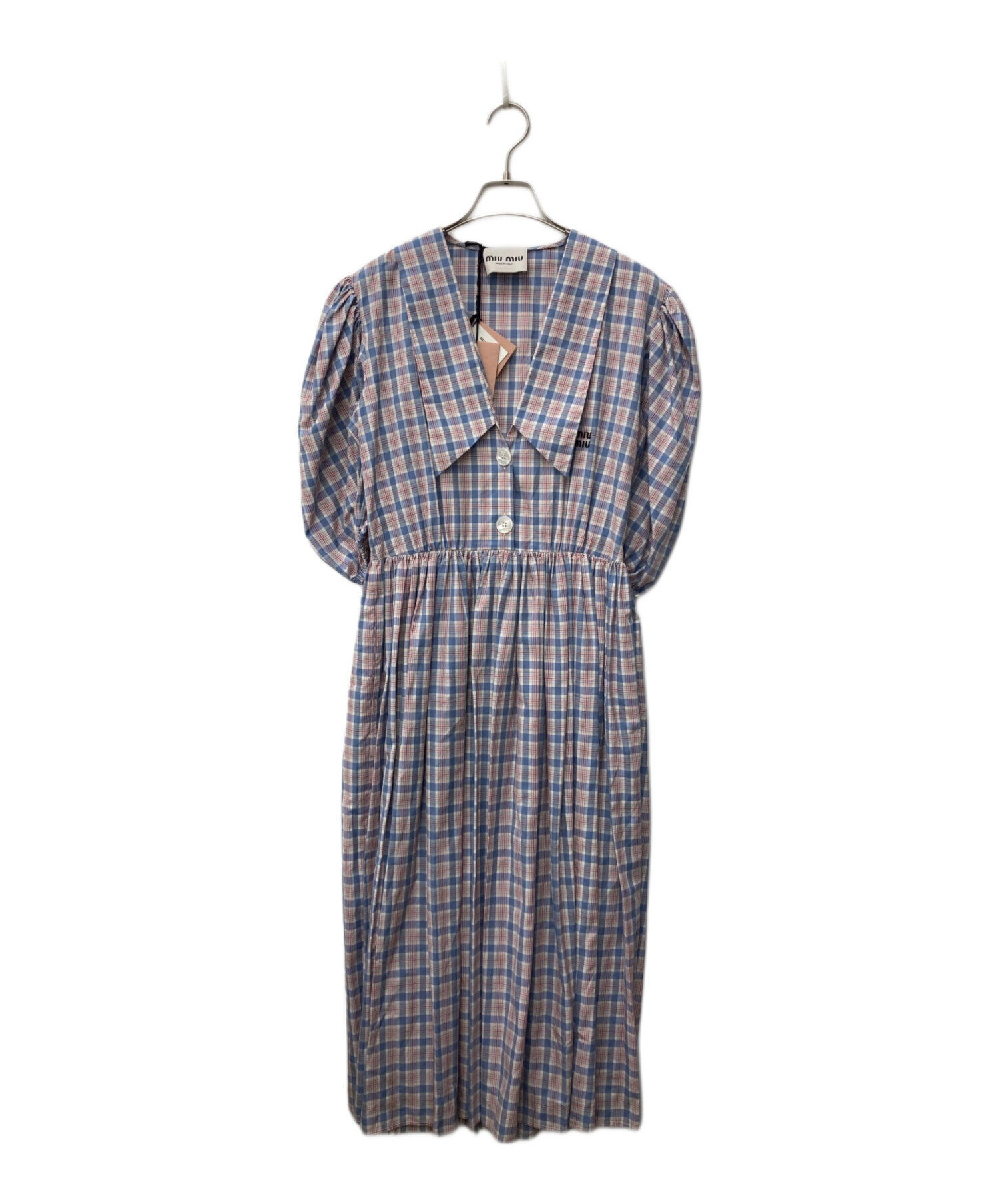 中古・古着通販】MIU MIU (ミュウミュウ) チェックポプリンワンピース