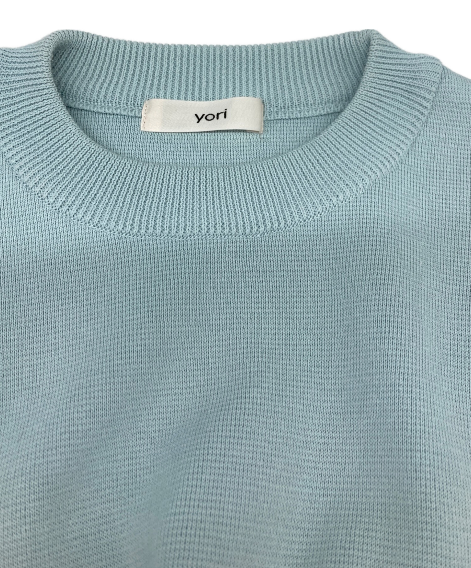 中古・古着通販】YORI (ヨリ) コットンパフスリーブニット ブルー