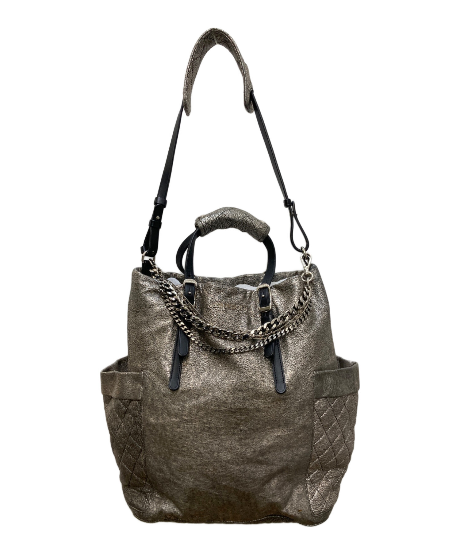 美品　JIMMY CHOO 2way バック 中古・古着通販】JIMMY CHOO (ジミーチュウ) 2WAYバッグ シルバー
