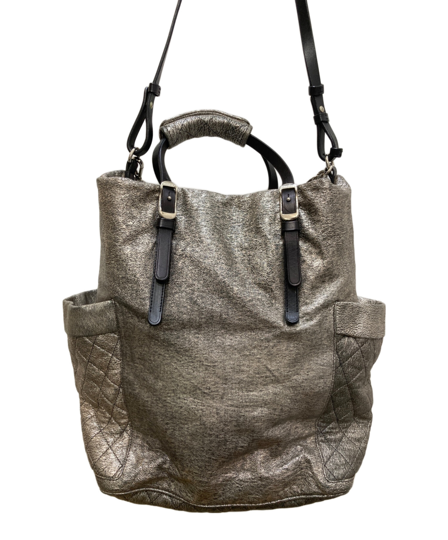 美品　JIMMY CHOO 2way バック 中古・古着通販】JIMMY CHOO (ジミーチュウ) 2WAYバッグ シルバー