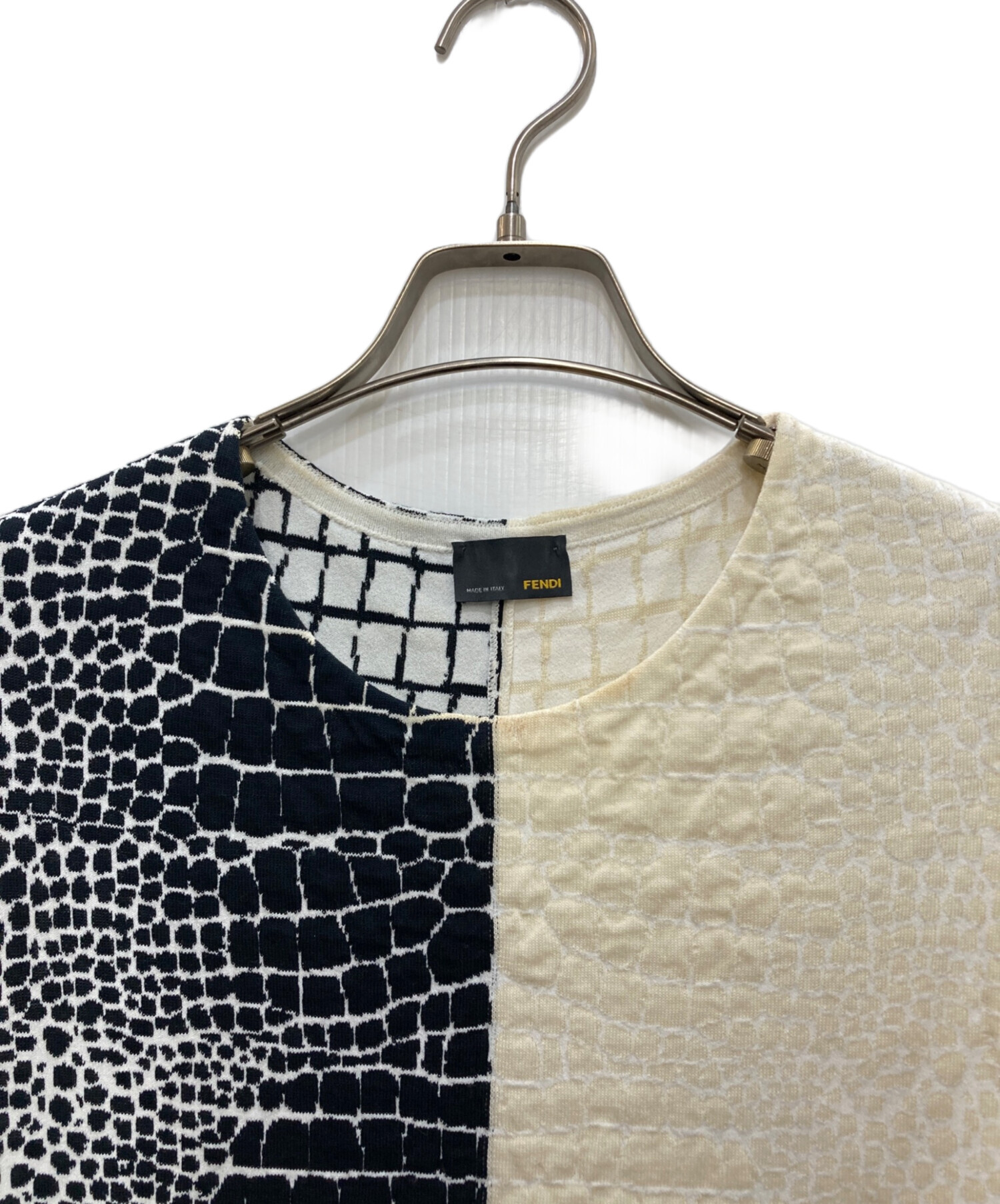 fendi ノースリーブ　ニット　スパンコール　ヴィンテージ 中古・古着通販】FENDI (フェンディ) クロコ柄ジャカードニット