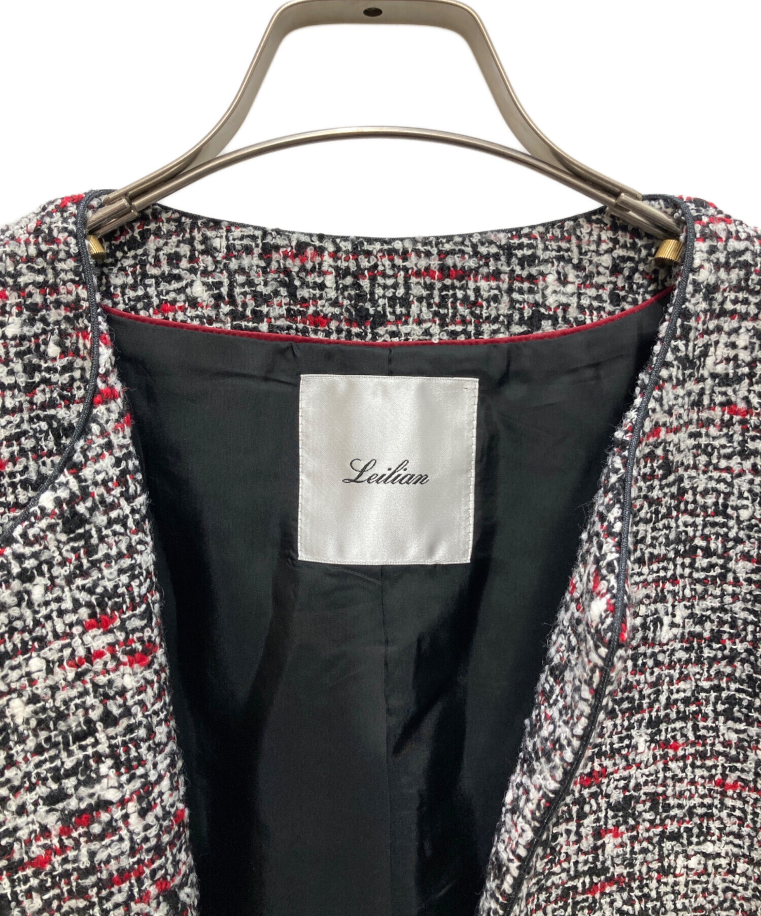 中古・古着通販】Leilian (レリアン) ノーカラーツイードジャケット
