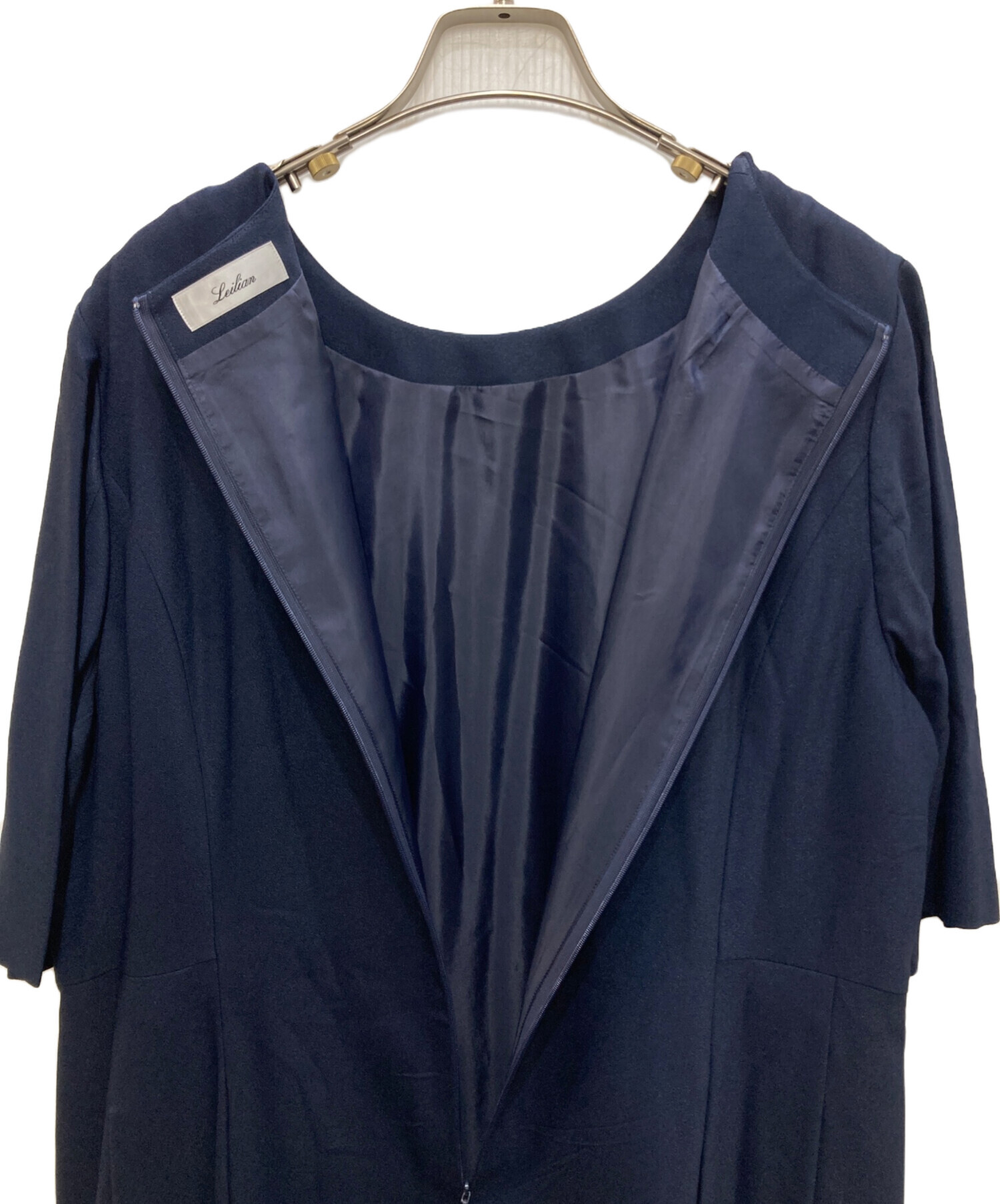 中古・古着通販】Leilian (レリアン) タックワンピース ネイビー