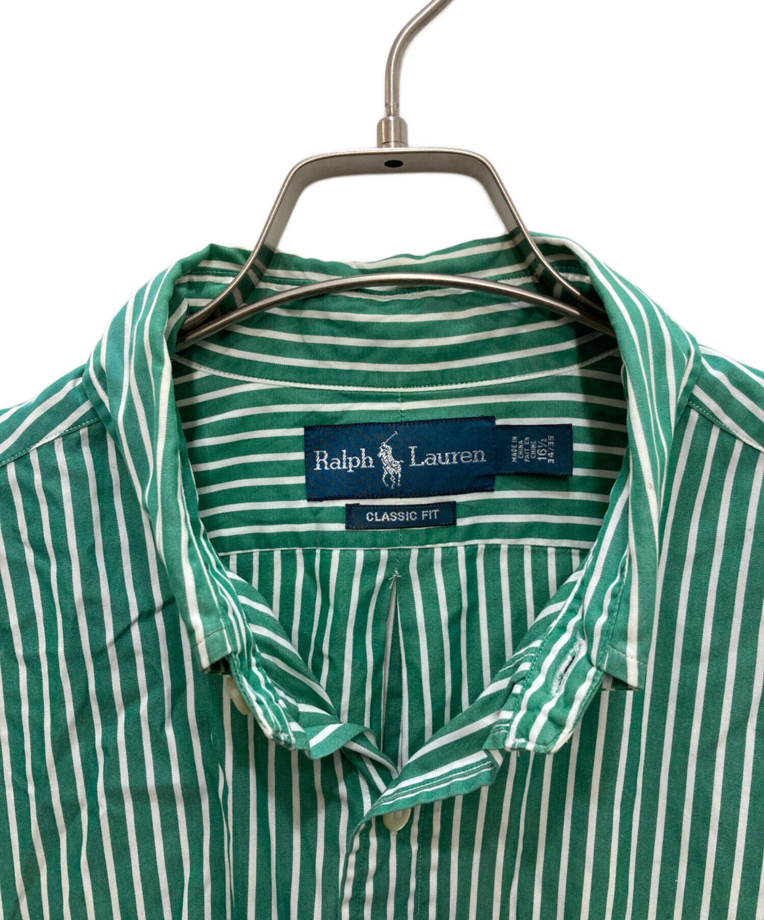 FreshService カジュアルシャツ F 深緑x紺(ストライプ) 【古着】【中古】 中古・古着通販】RALPH LAUREN (ラルフローレン) ストライプシャツ