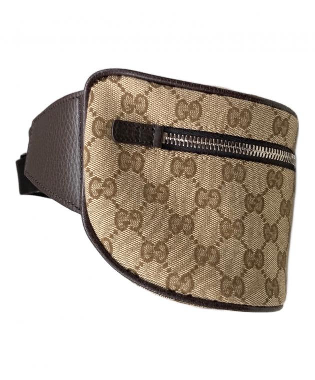中古・古着通販】GUCCI (グッチ) GGキャンバスウエストバッグ ベージュ