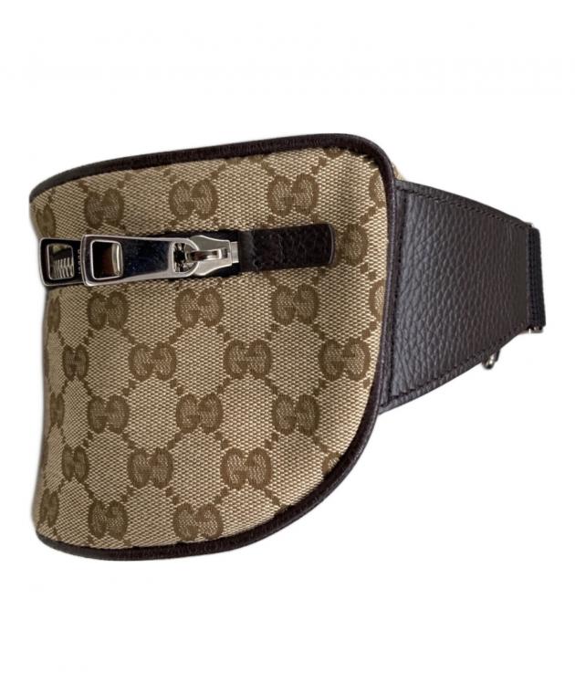 中古・古着通販】GUCCI (グッチ) GGキャンバスウエストバッグ ベージュ