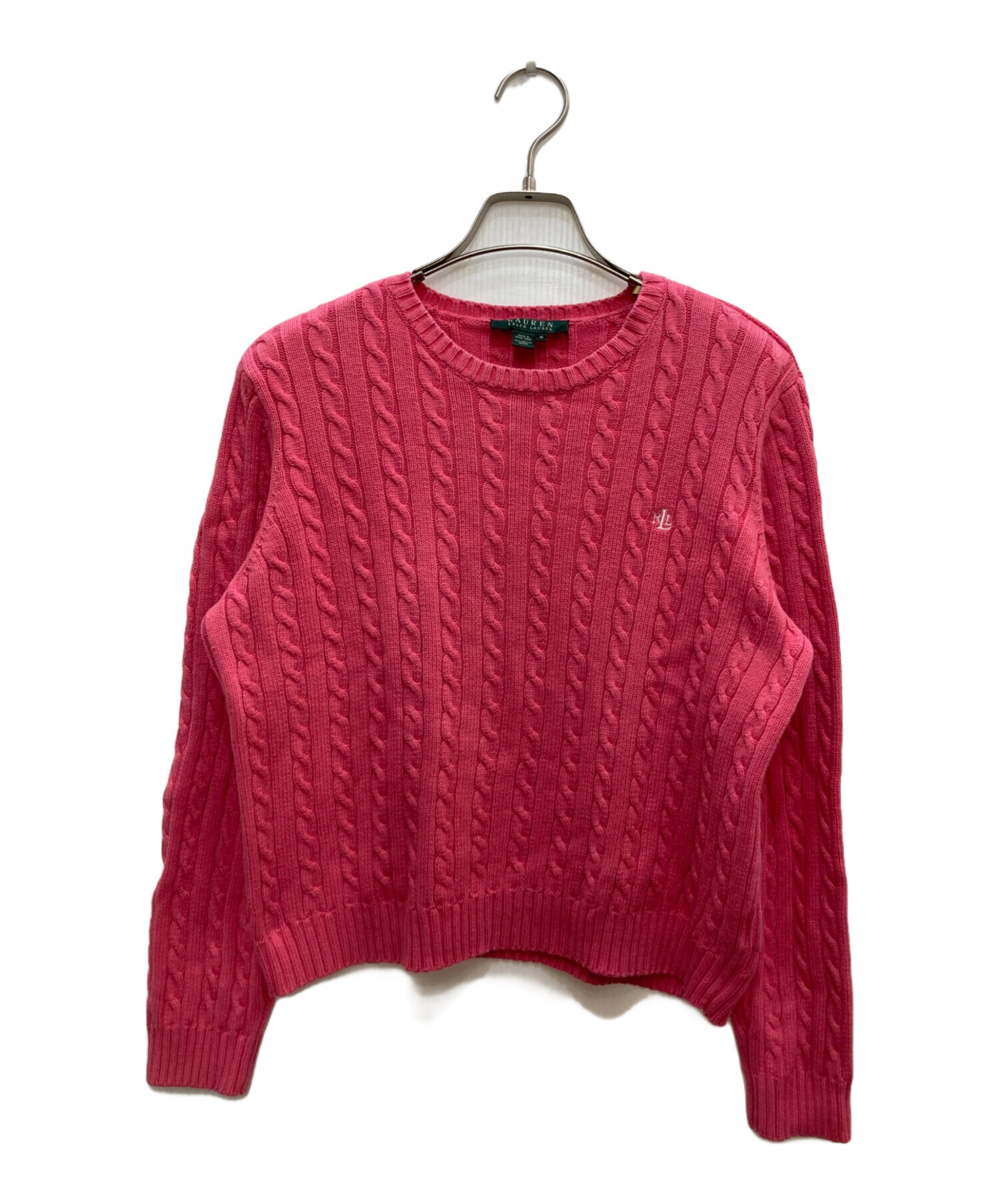 ラルフローレン ヴィンテージ ピンク ケーブルニット 中古・古着通販】LAUREN RALPH LAUREN (ローレン ラルフ ローレン