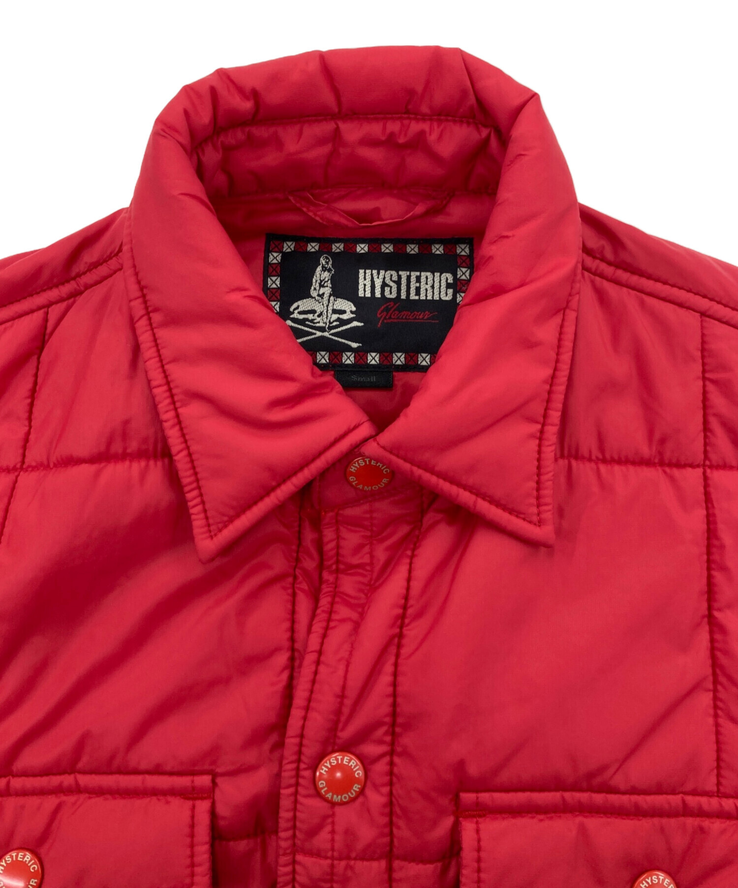 【201】HYSTERIC GLAMOUR 中綿 ナイロンジャケット レッド 中古・古着通販】Hysteric Glamour (ヒステリックグラマー) 中綿