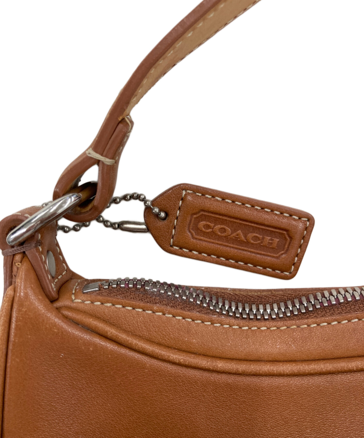 中古・古着通販】COACH (コーチ) レザーワンショルダーバッグ ブラウン