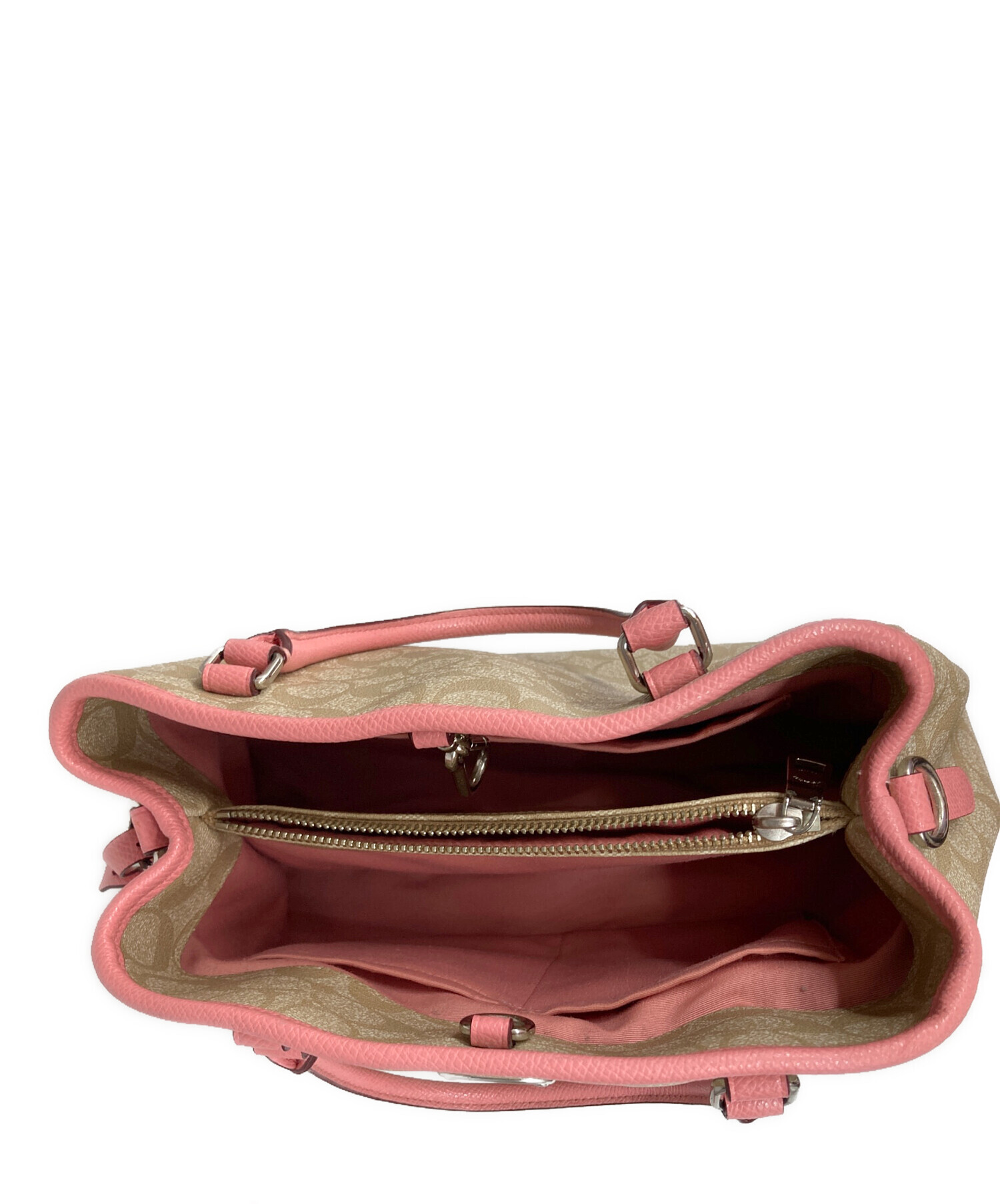 り*読様 【未使用】コーチ 2wayバッグ シグネチャー カラーブロック F57 中古・古着通販】COACH (コーチ) 2WAYシグネチャーバッグ ベージュ