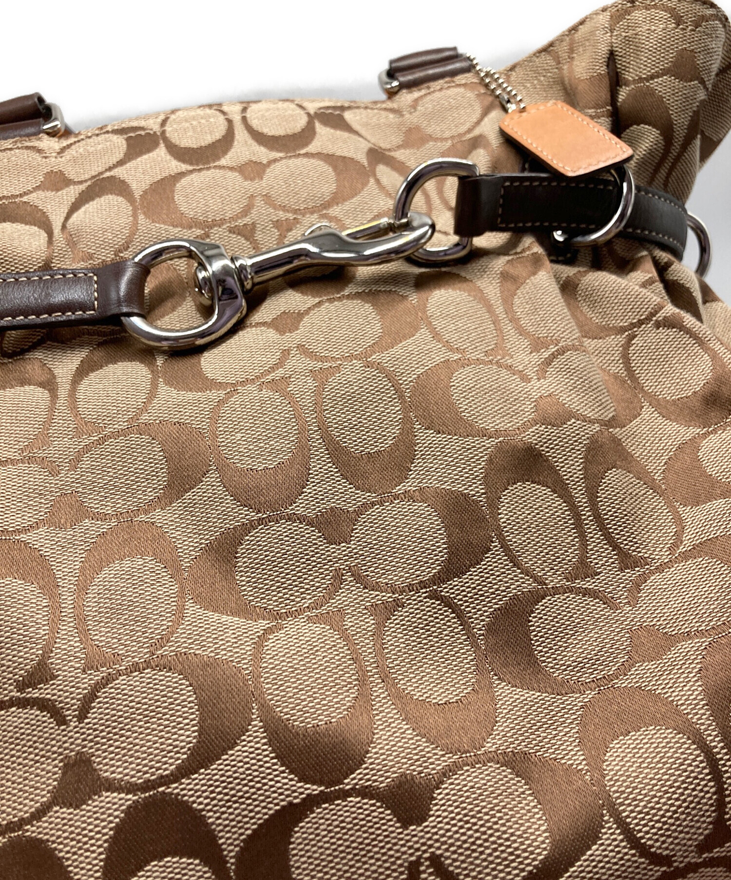 中古・古着通販】COACH (コーチ) シグネチャー柄トートバッグ ブラウン