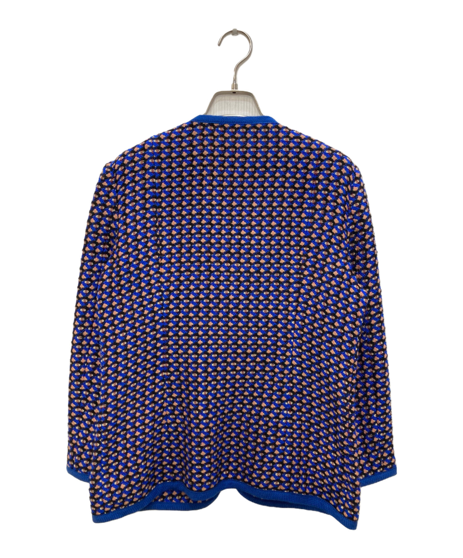 ETRO ツイードジャケット　38 中古・古着通販】ETRO (エトロ) ノーカラーツイードジャケット ブルー