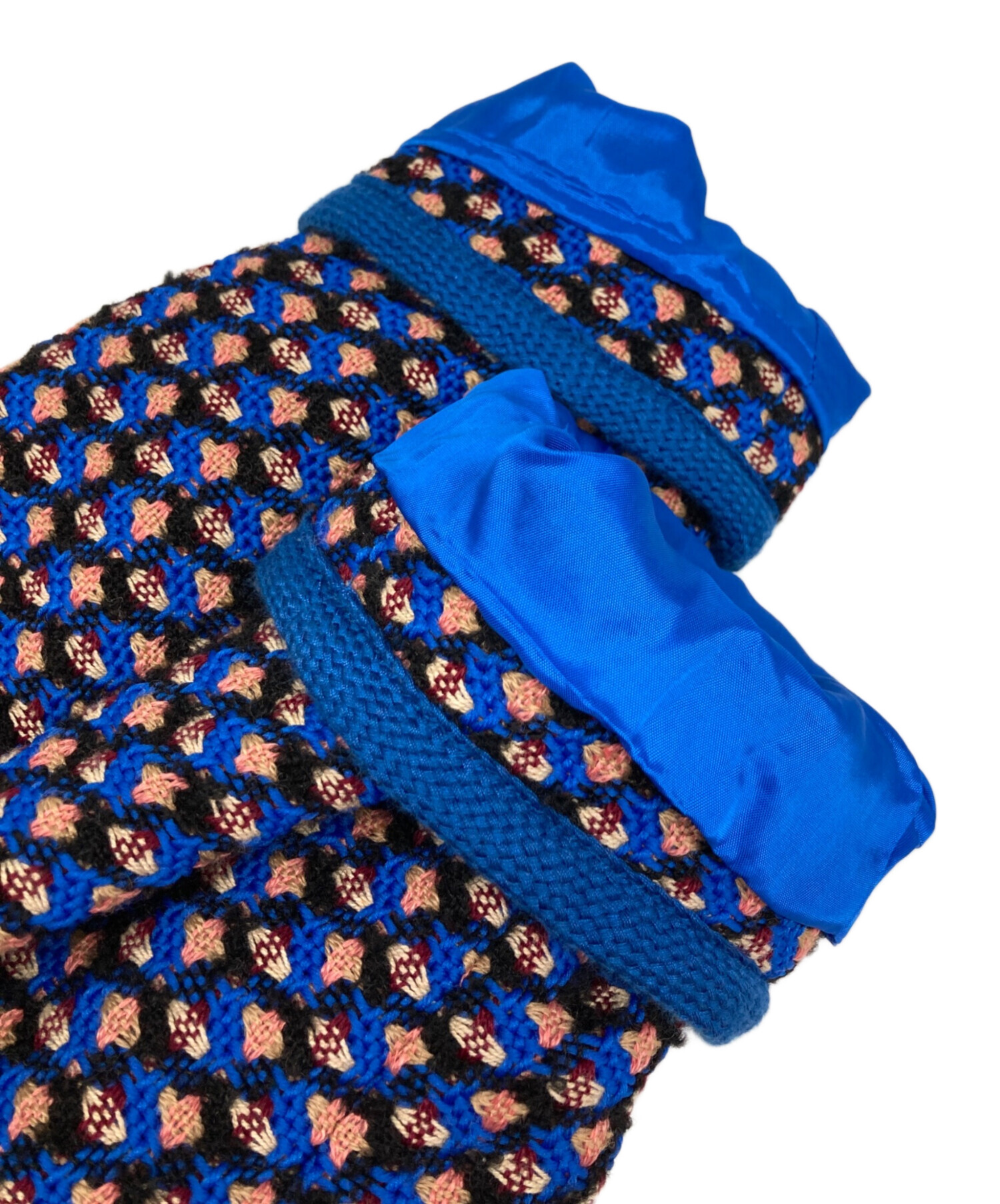 中古・古着通販】ETRO (エトロ) ノーカラーツイードジャケット ブルー