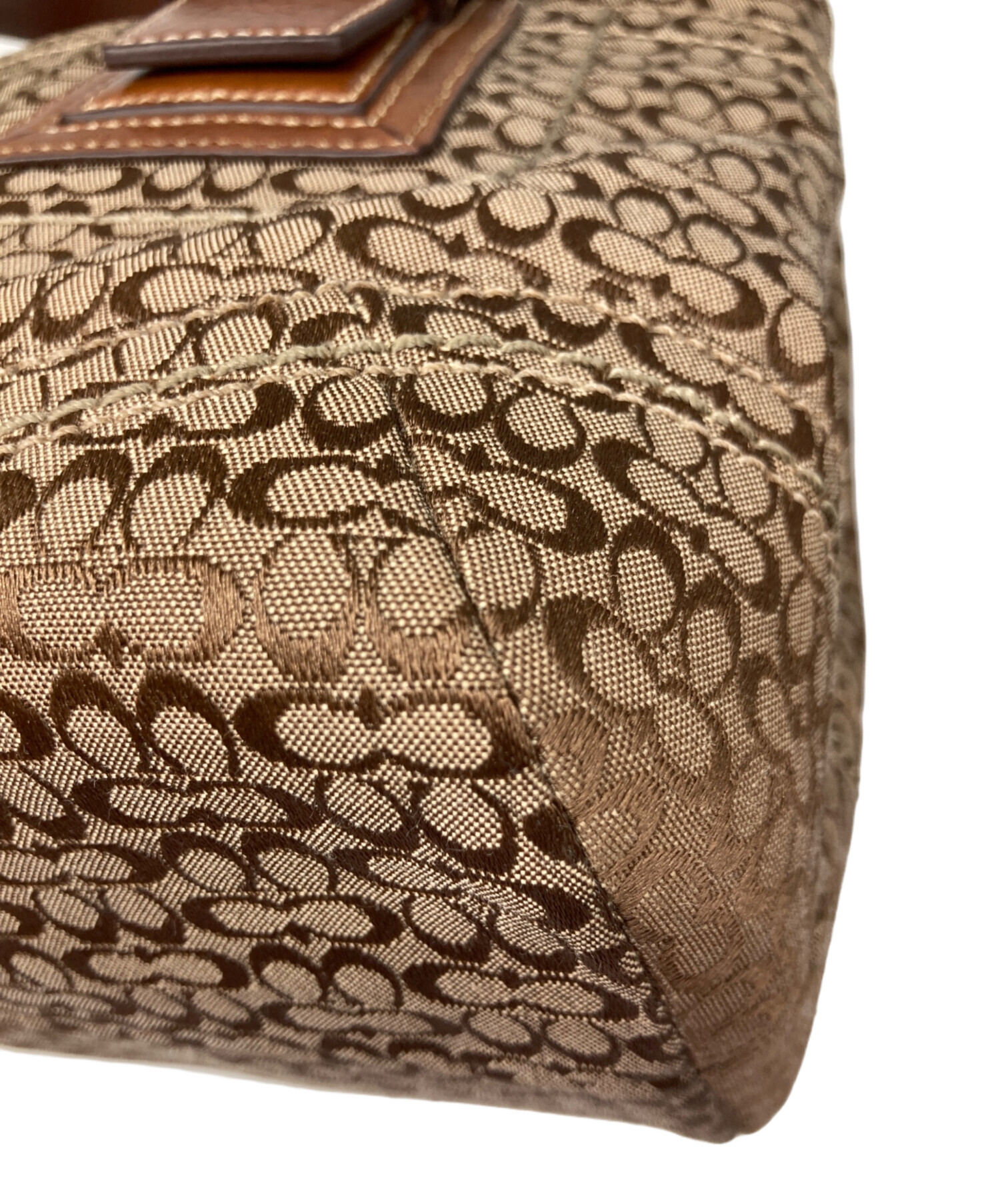 中古・古着通販】COACH (コーチ) ハンドバッグ ブラウン×ベージュ