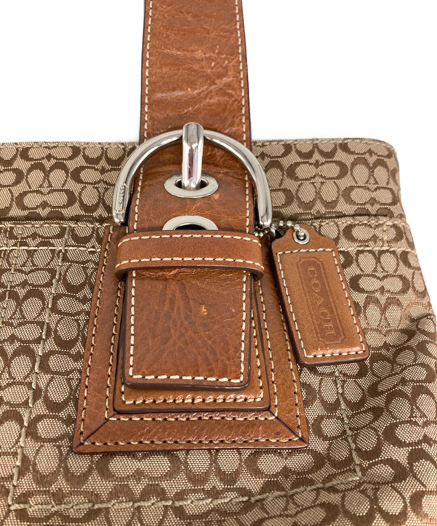 中古・古着通販】COACH (コーチ) ハンドバッグ ブラウン×ベージュ