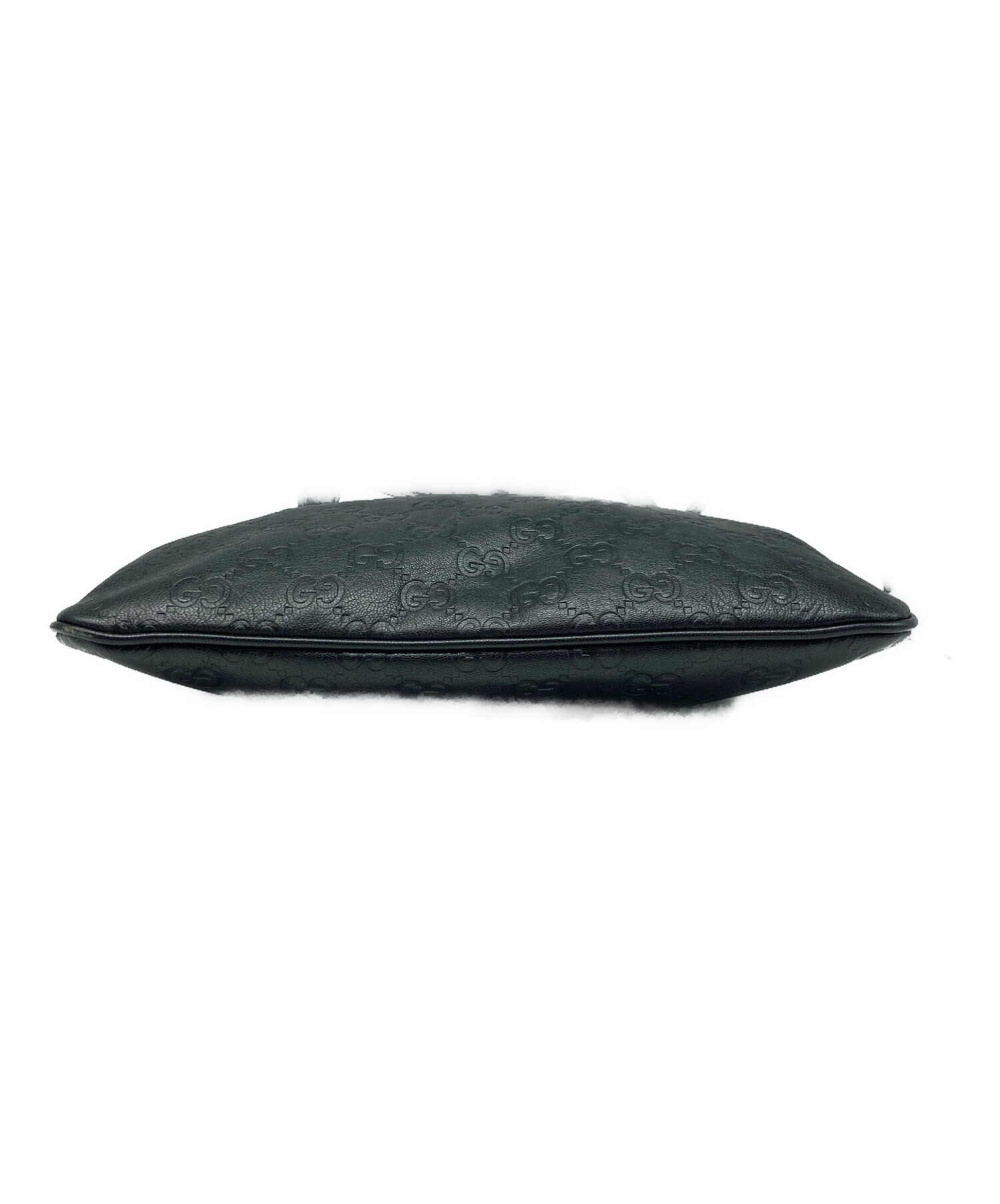 Gucci グッチ シマレザー ショルダーバッグ ブラック 中古・古着通販】GUCCI (グッチ) シマレザーショルダーバッグ ブラック