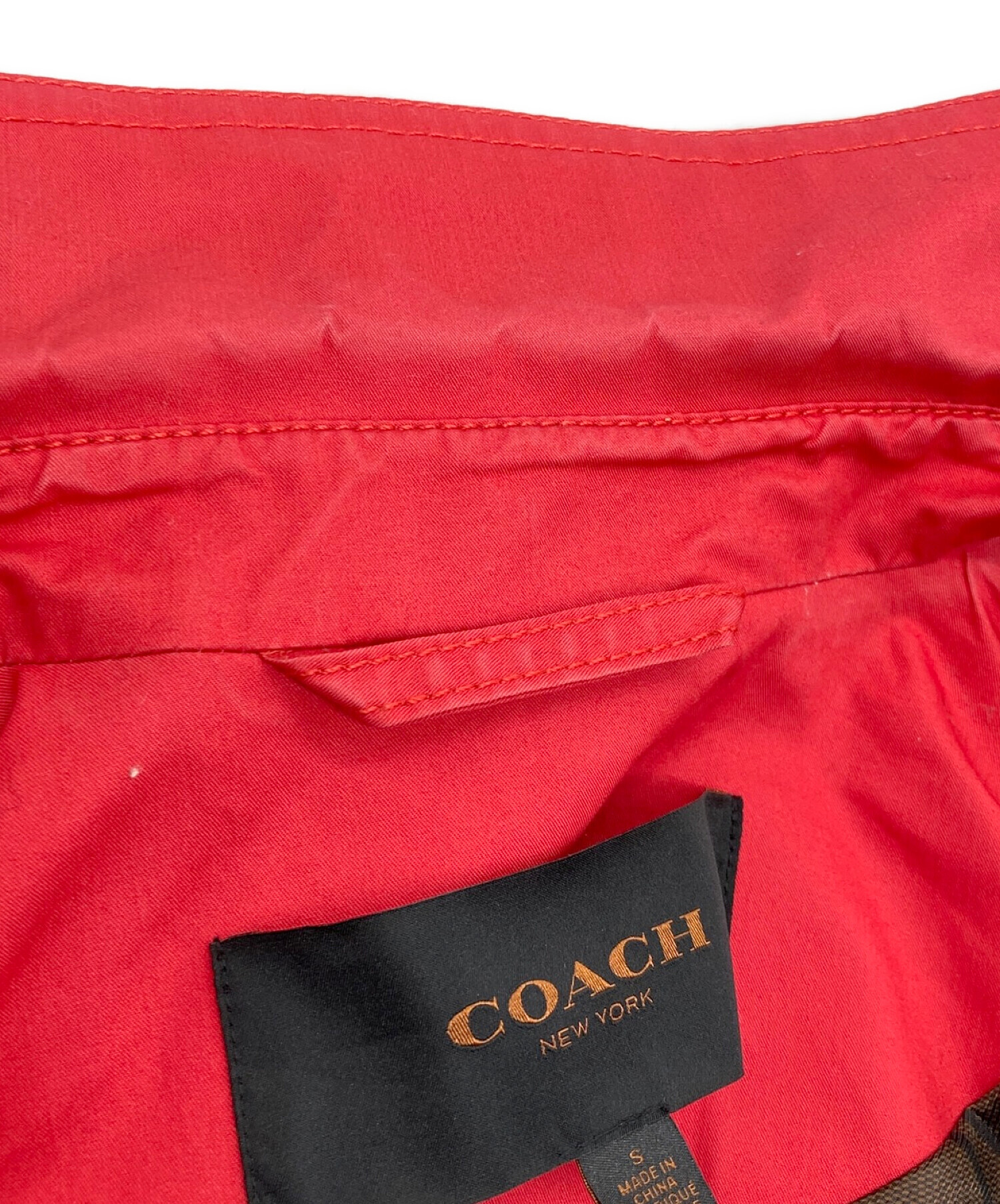中古・古着通販】COACH (コーチ) トレンチコート レッド サイズ:S