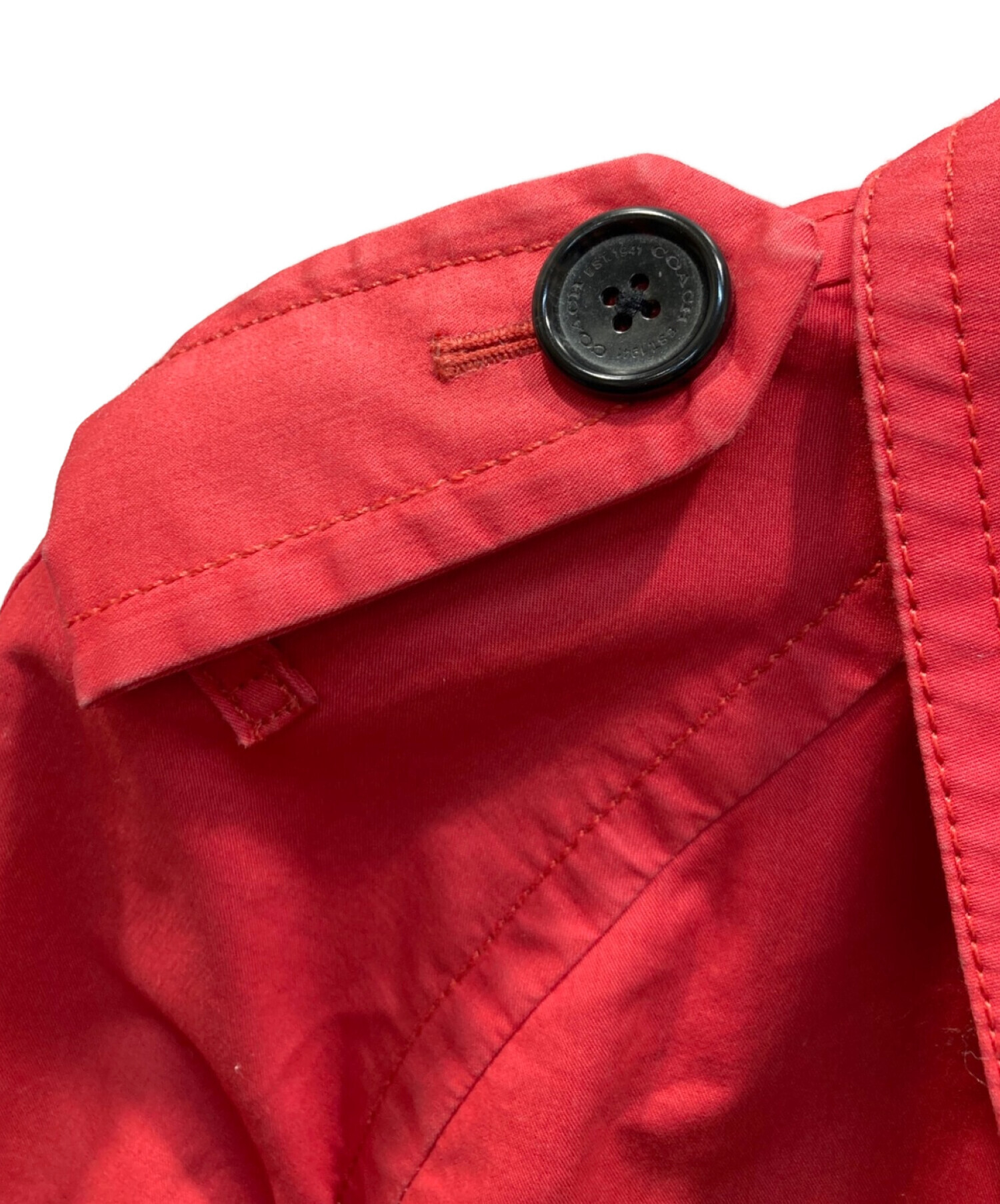 COACH 　トレンチコート（Ｌ）赤 中古・古着通販】COACH (コーチ) トレンチコート レッド サイズ:S