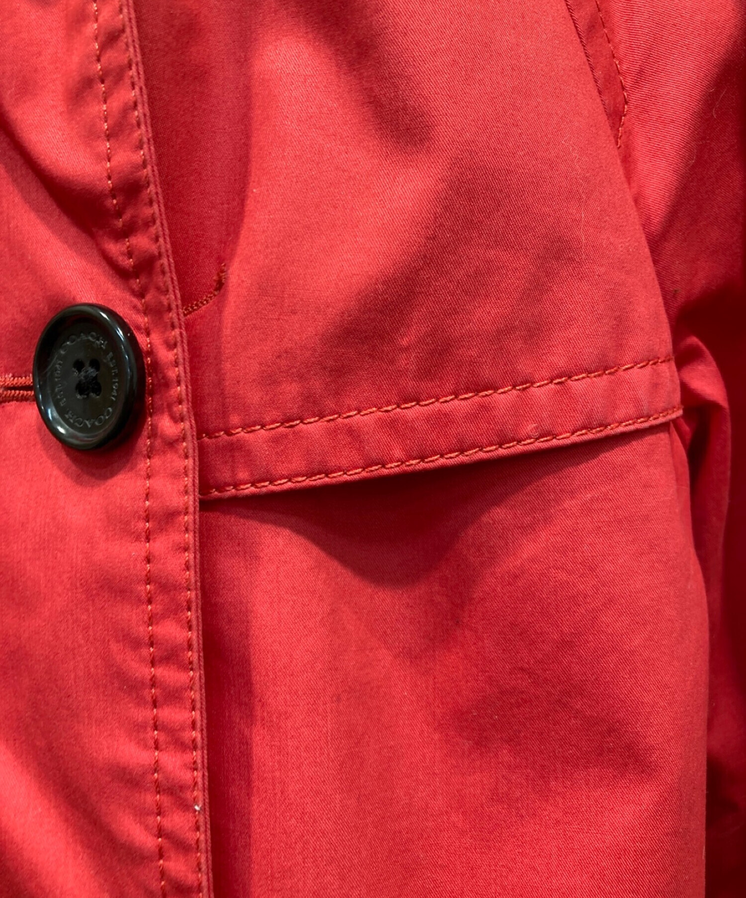 中古・古着通販】COACH (コーチ) トレンチコート レッド サイズ:S