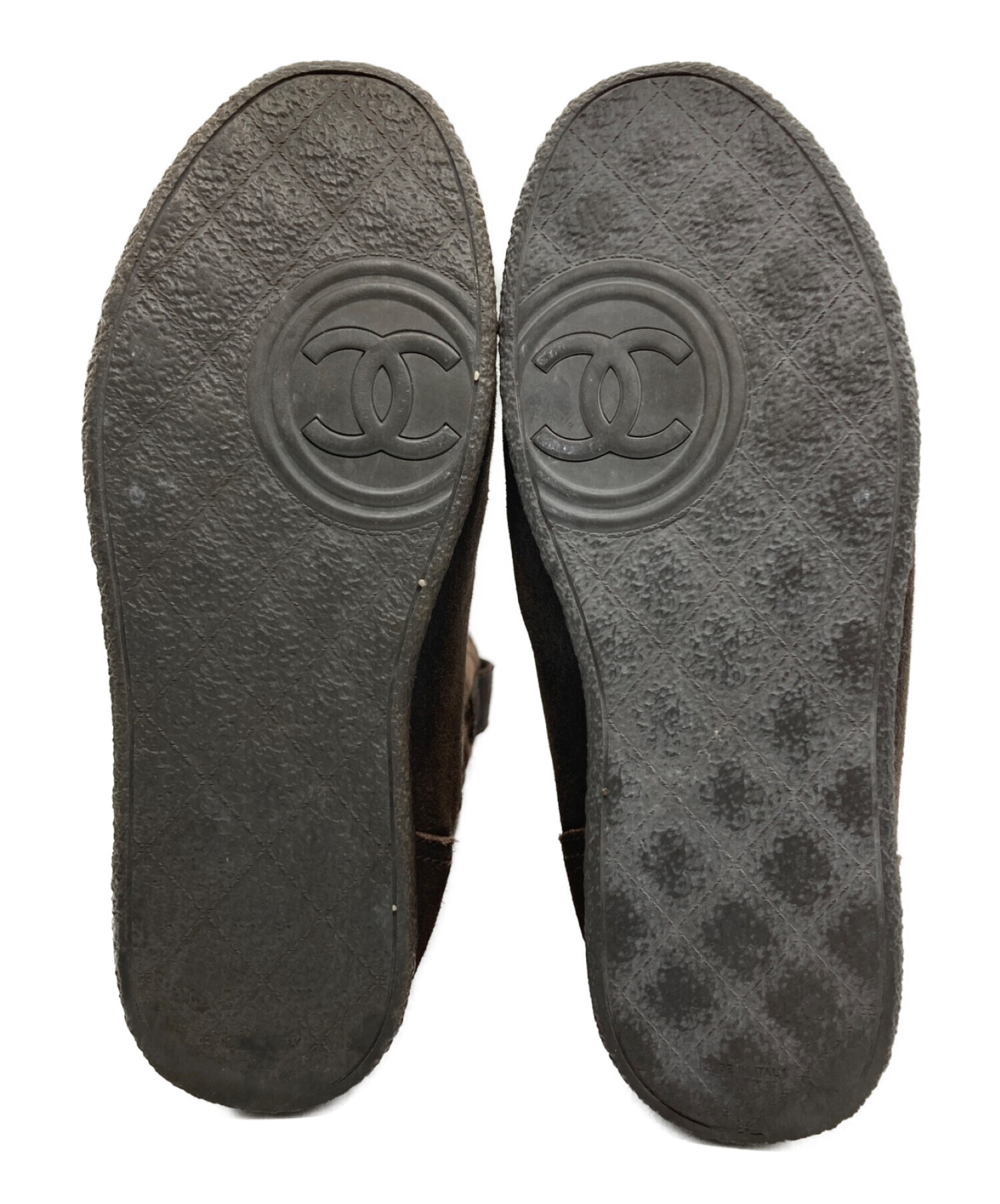 最終お値下げ！　CHANEL 　ラムファー　ムートンブーツ　ココマーク付き CHANEL シャネル ココマーク 2way ムートンブーツ 23.5 キャメル