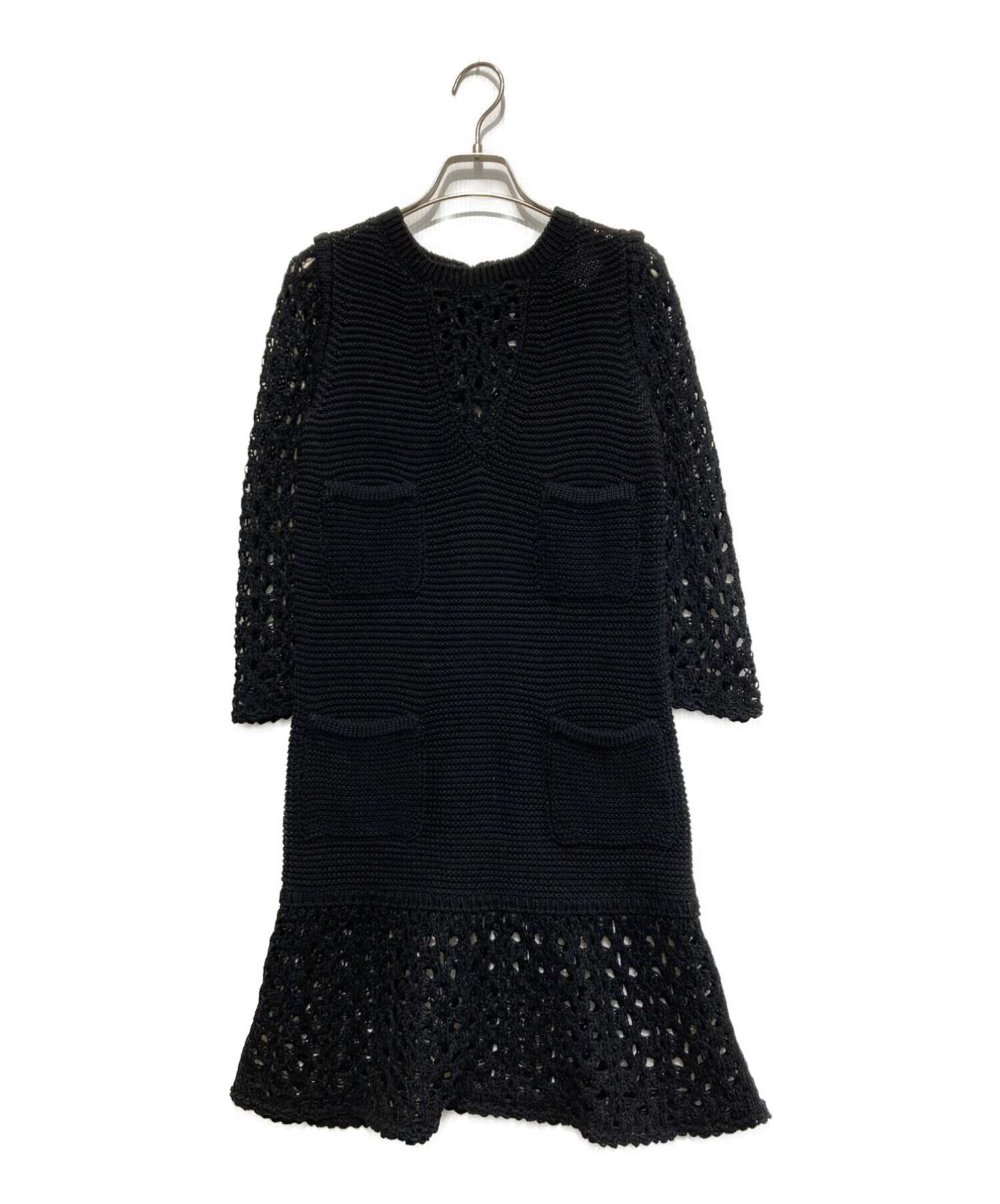 中古・古着通販】CHANEL (シャネル) ニットワンピース ブラック 中古・古着通販】CHANEL (シャネル) ニットワンピース ブラック