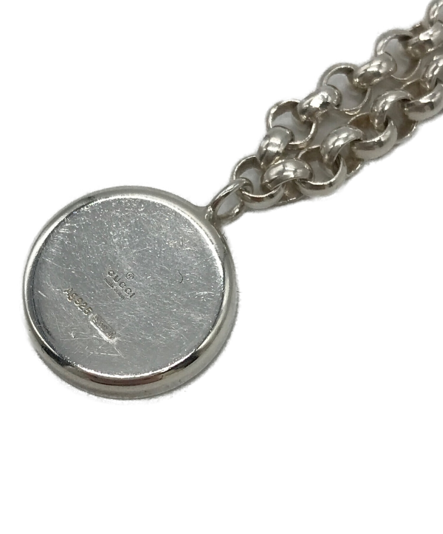 GUCCI シルバー ロゴペンダント ネックレス　チョーカー 中古・古着通販】GUCCI (グッチ) ロゴペンダントボールチェーン