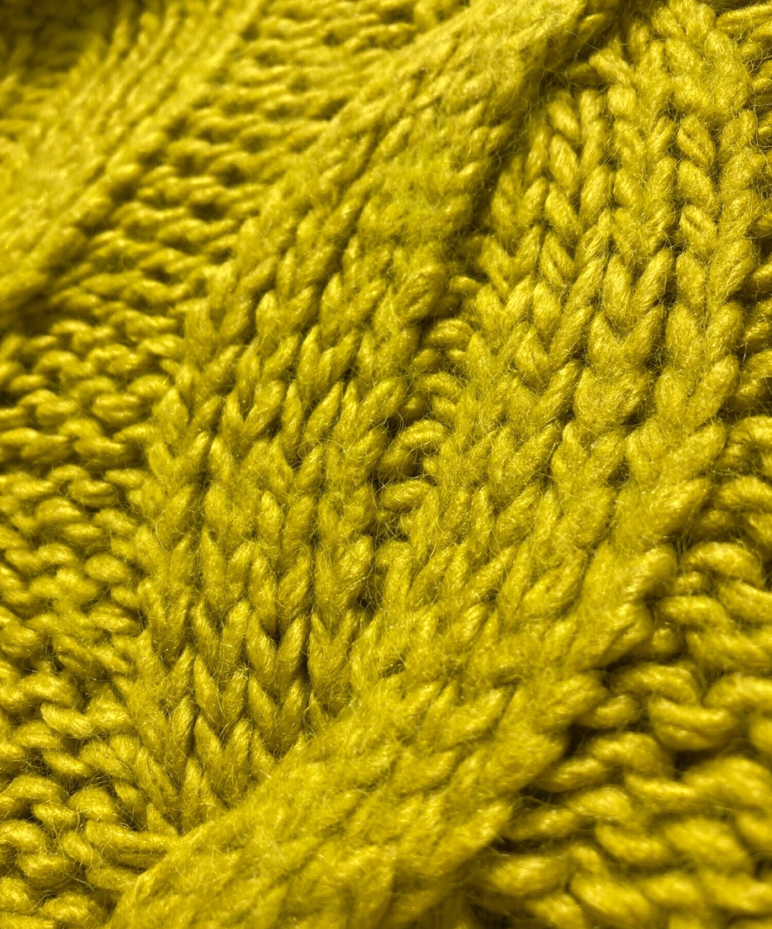 中古・古着通販】pinue (ピヌエ) ケーブルニット イエロー サイズ:US 6