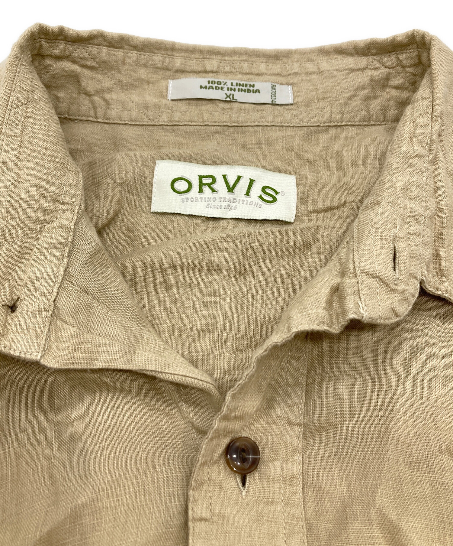 中古・古着通販】ORVIS (オービス) リネンシャツ ベージュ サイズ:XL 