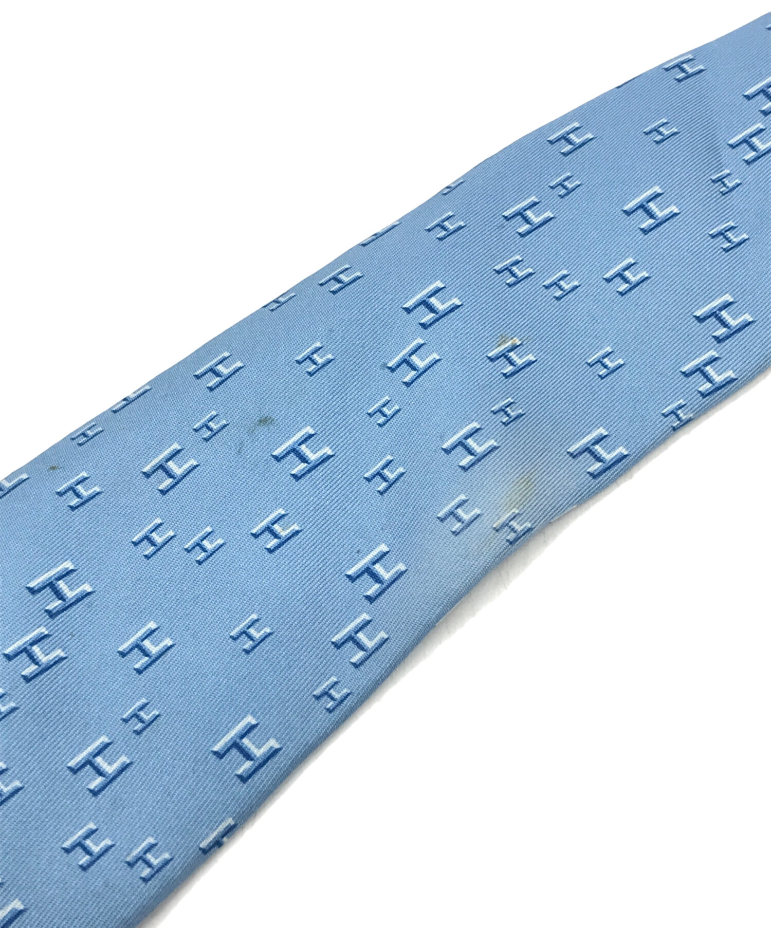 中古・古着通販】HERMES (エルメス) H柄シルクネクタイ スカイブルー