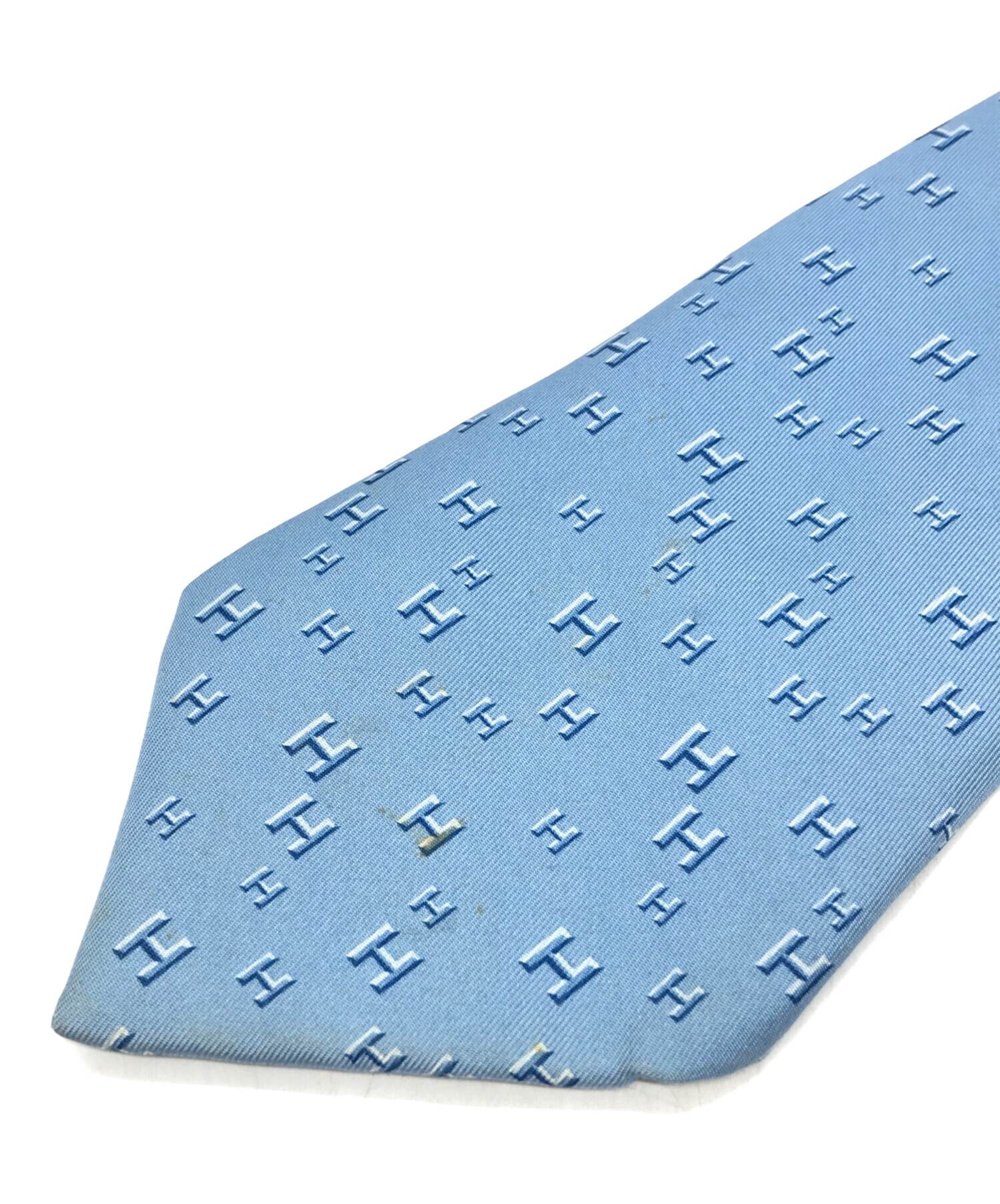 中古・古着通販】HERMES (エルメス) H柄シルクネクタイ スカイブルー