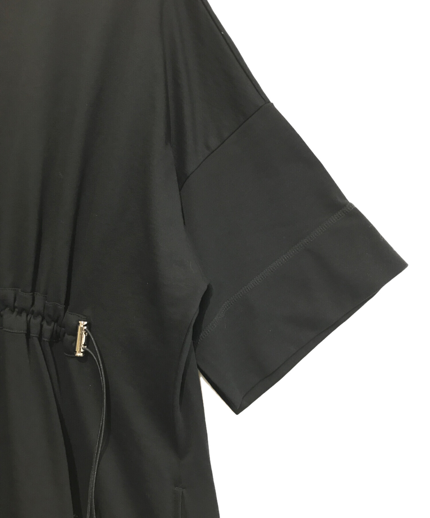 中古・古着通販】UJOH (ウジョー) 七分袖ギャザーワンピース ブラック