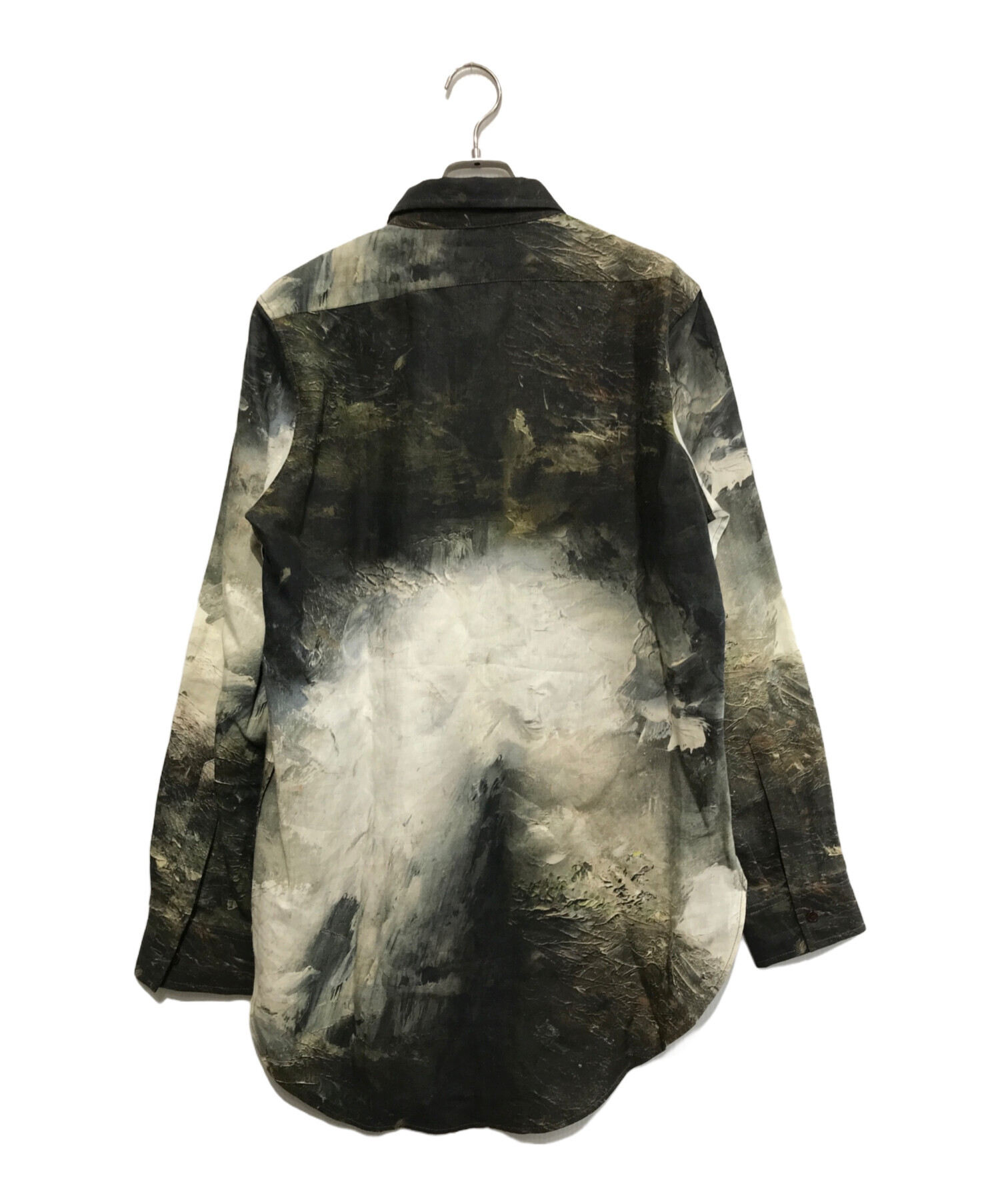 アクネストゥディオズ 風景画 アートプリント リネン100% 長袖シャツ 34S アクネストゥディオズ 風景画 アートプリント リネン100% 長袖シャツ