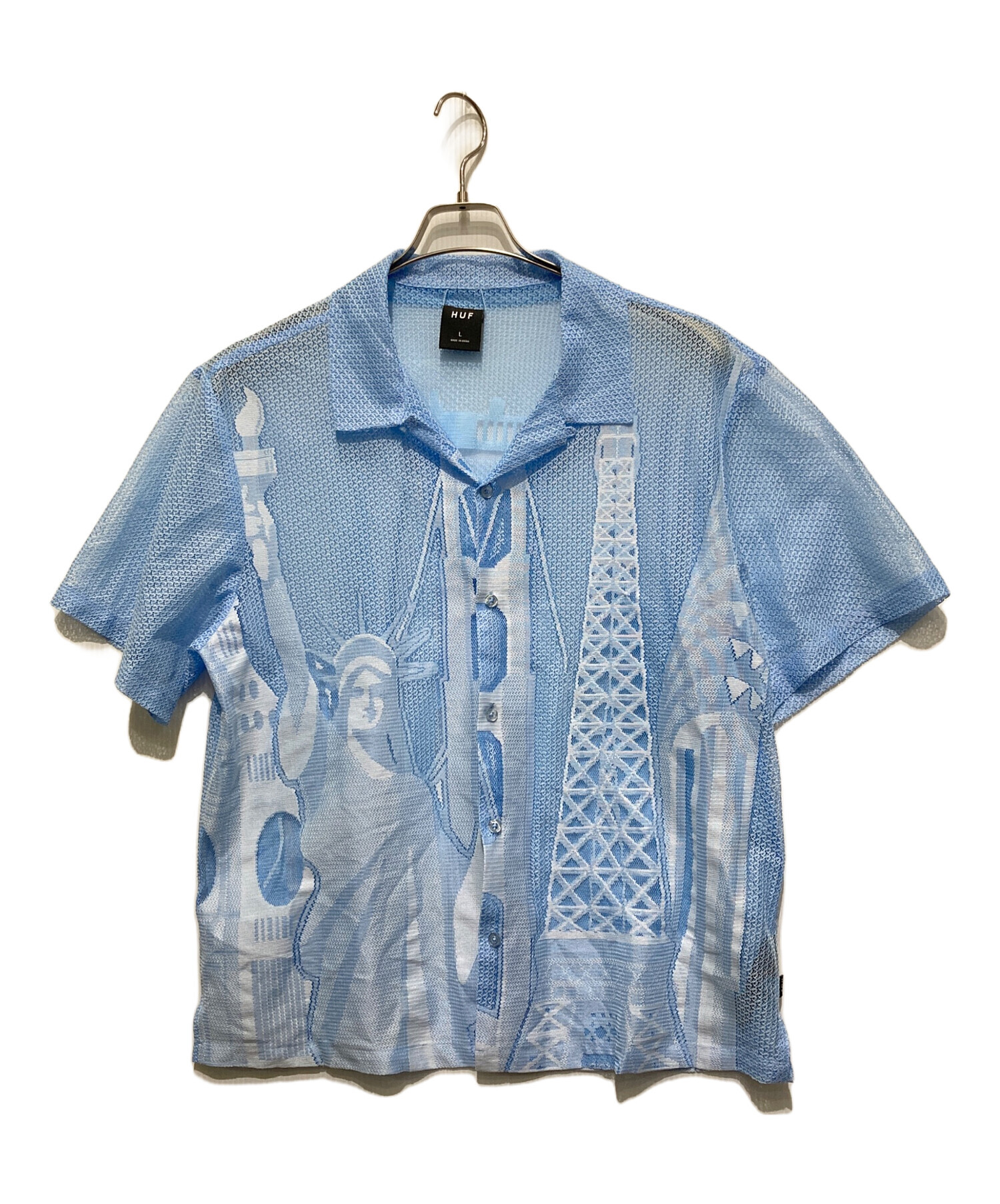 中古・古着通販】HUF (ハフ) WORLD TOUR LACE SHIRT ブルー サイズ 